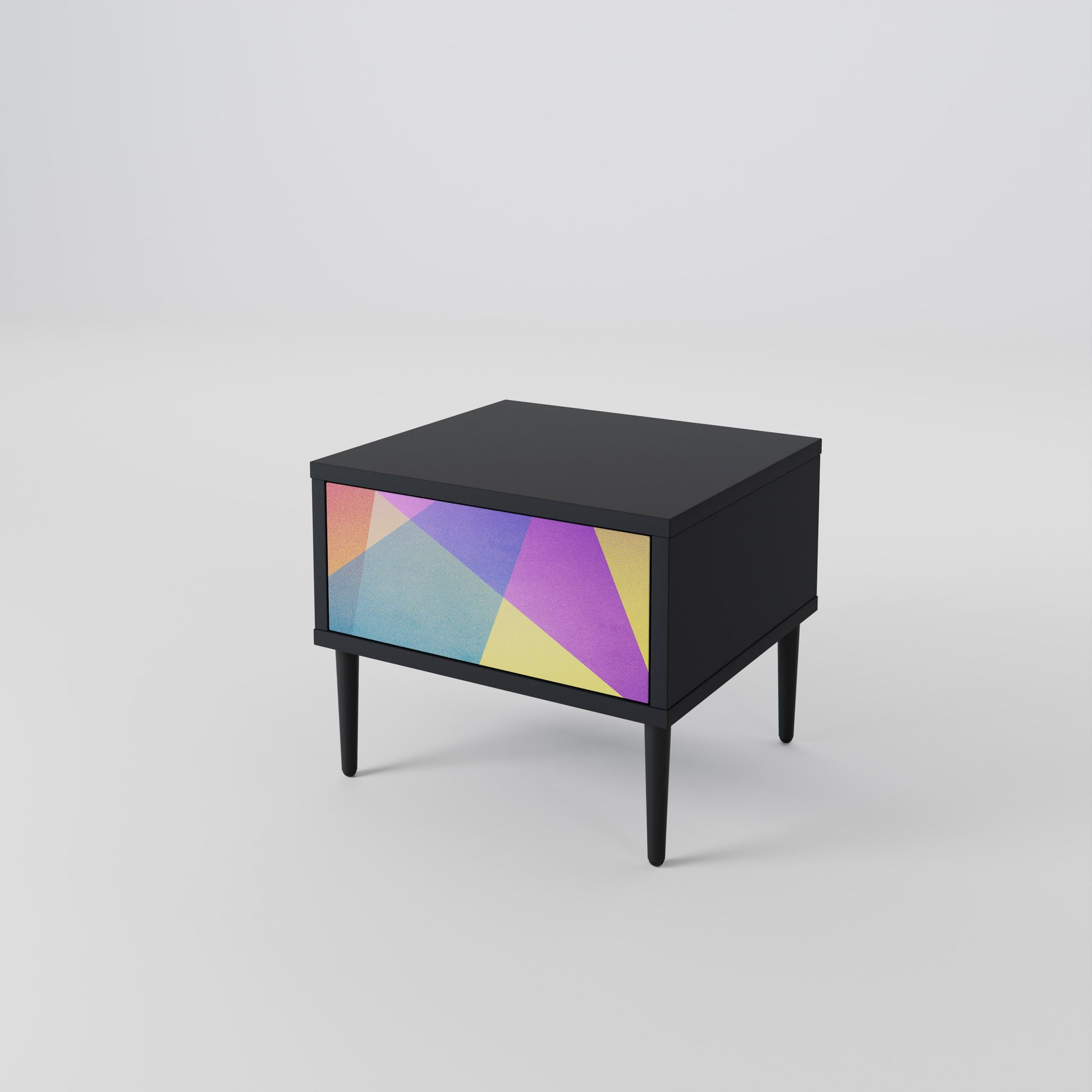 Table de chevet BRIGHT GEOMETRY en finition noire