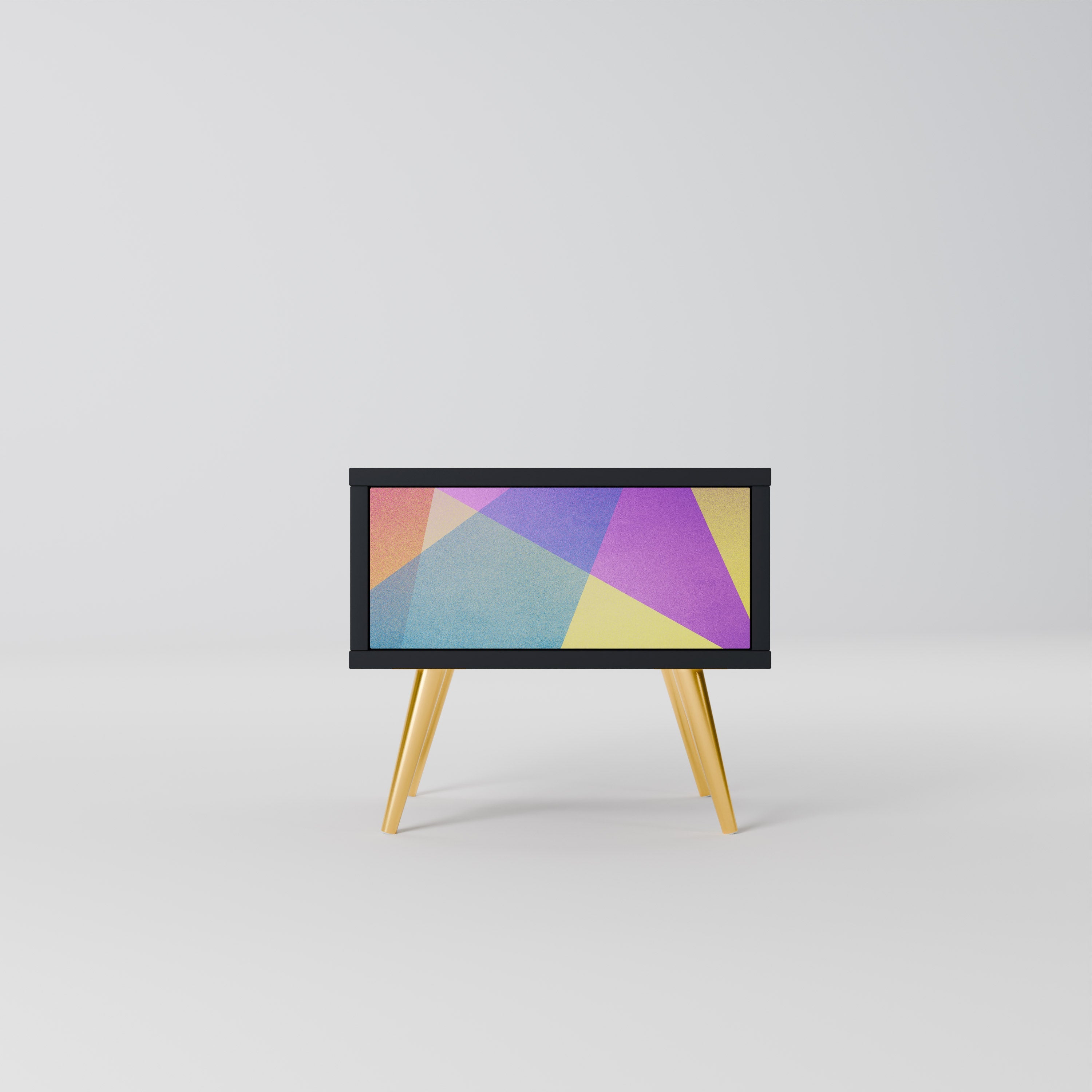 Table de chevet BRIGHT GEOMETRY en finition noire