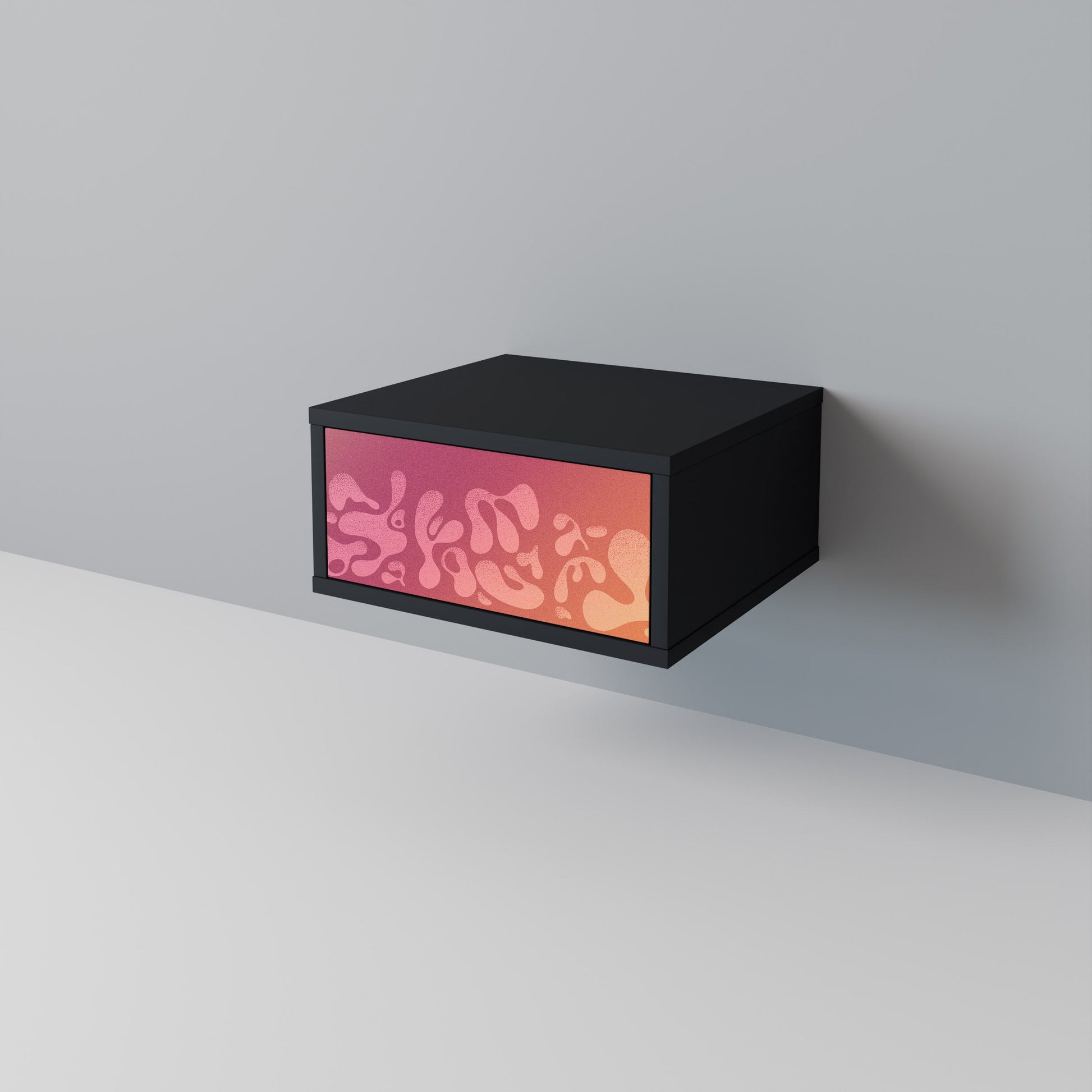 Table de chevet IRREGULAR PINK en finition noire