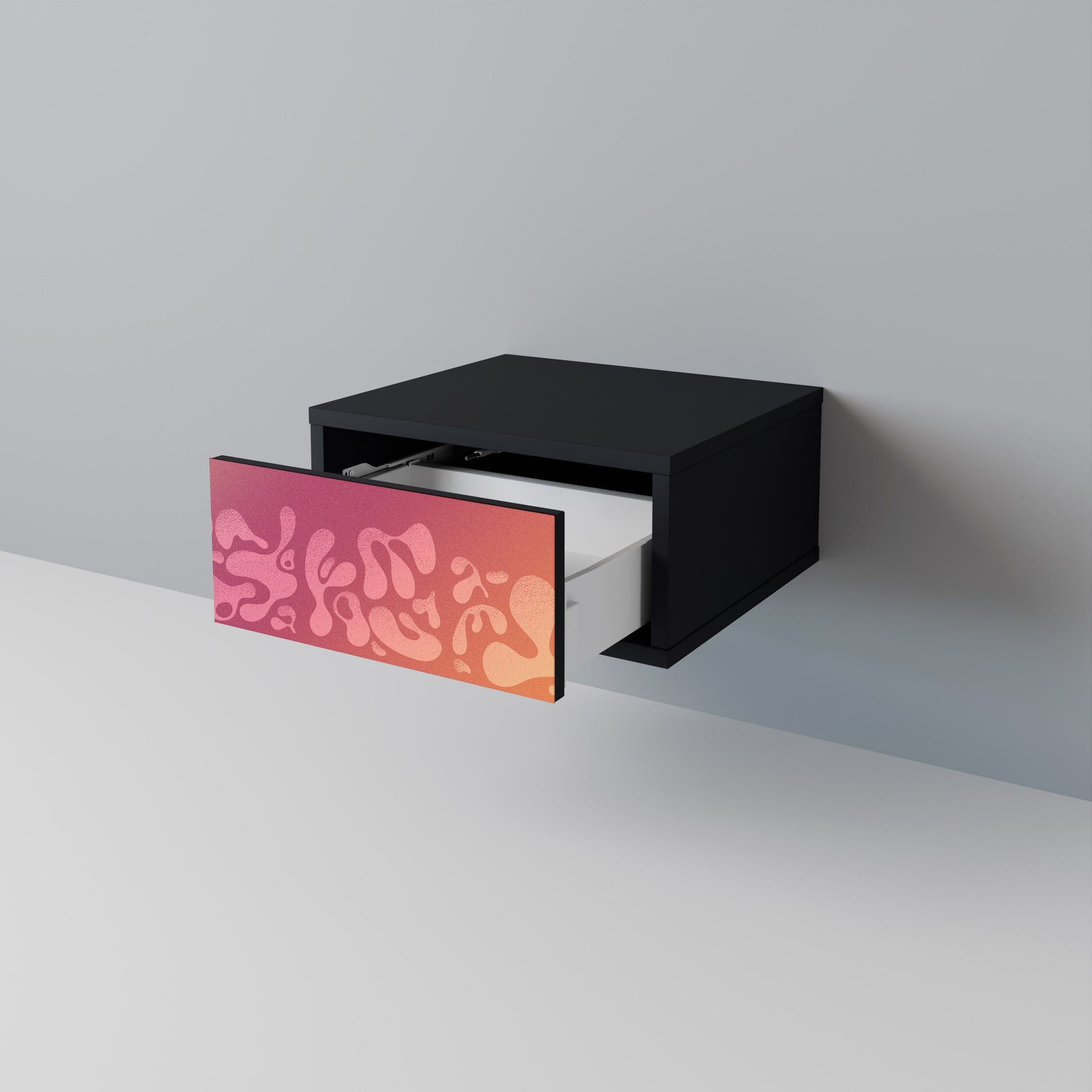Table de chevet IRREGULAR PINK en finition noire