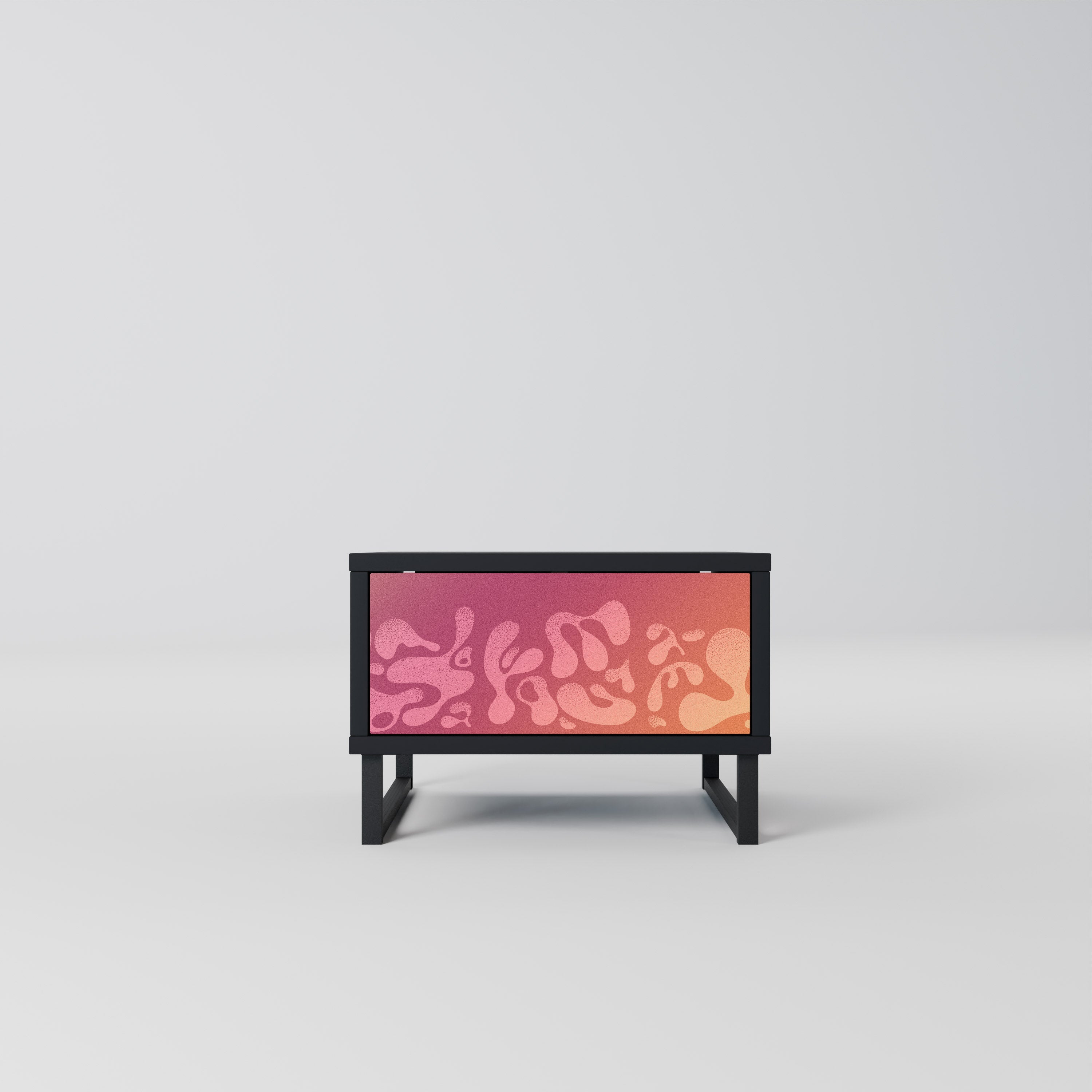 Table de chevet IRREGULAR PINK en finition noire