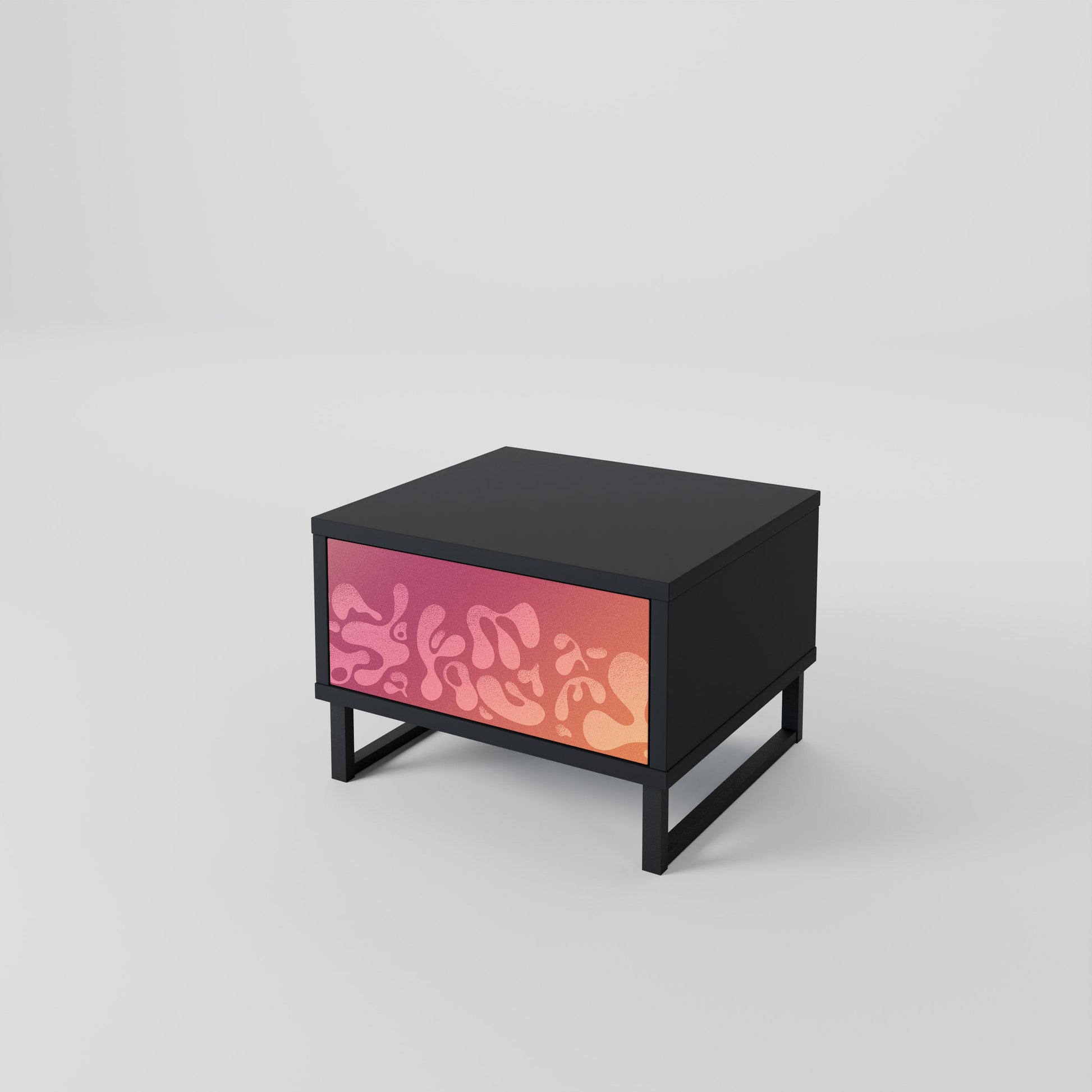 Table de chevet IRREGULAR PINK en finition noire
