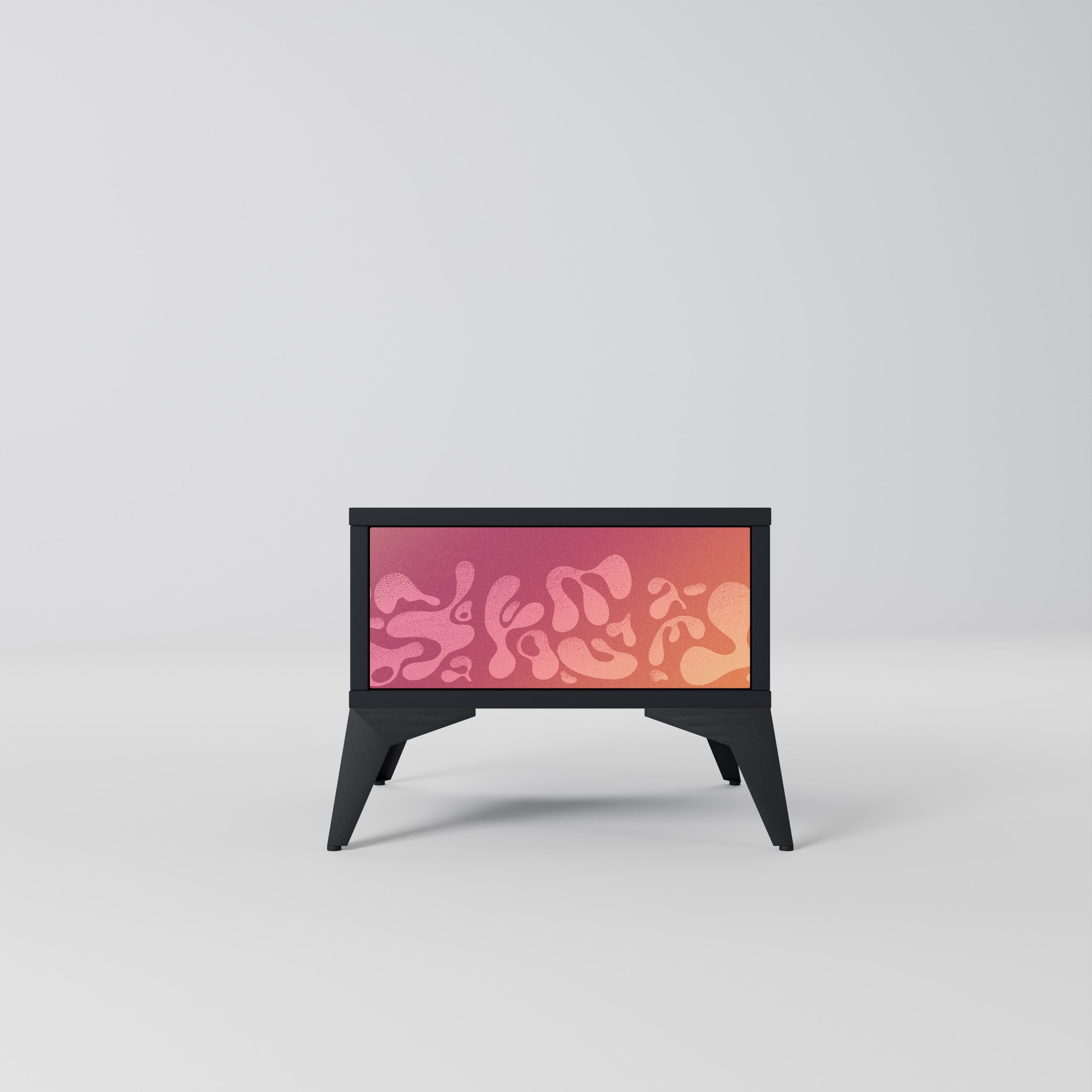 Table de chevet IRREGULAR PINK en finition noire