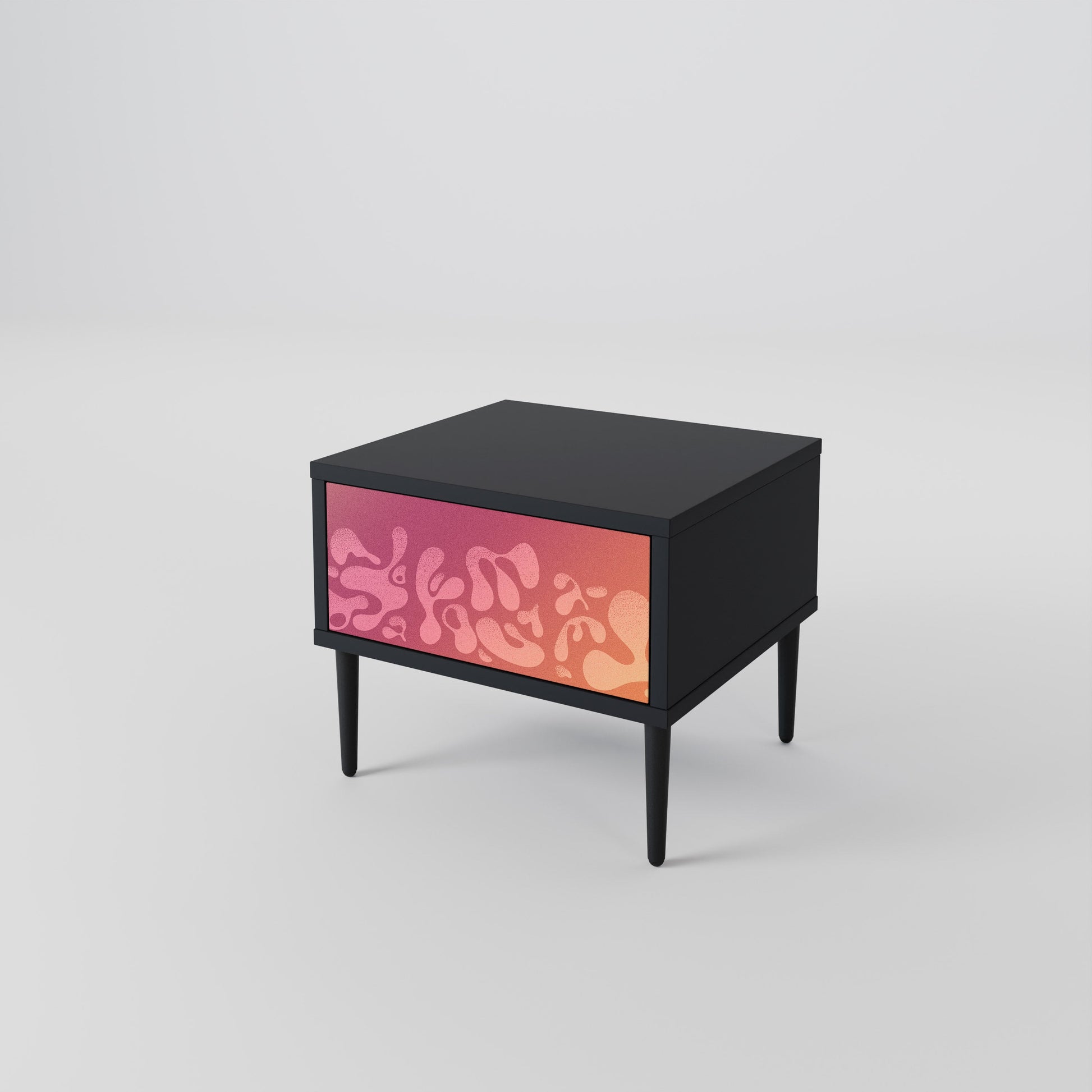 Table de chevet IRREGULAR PINK en finition noire