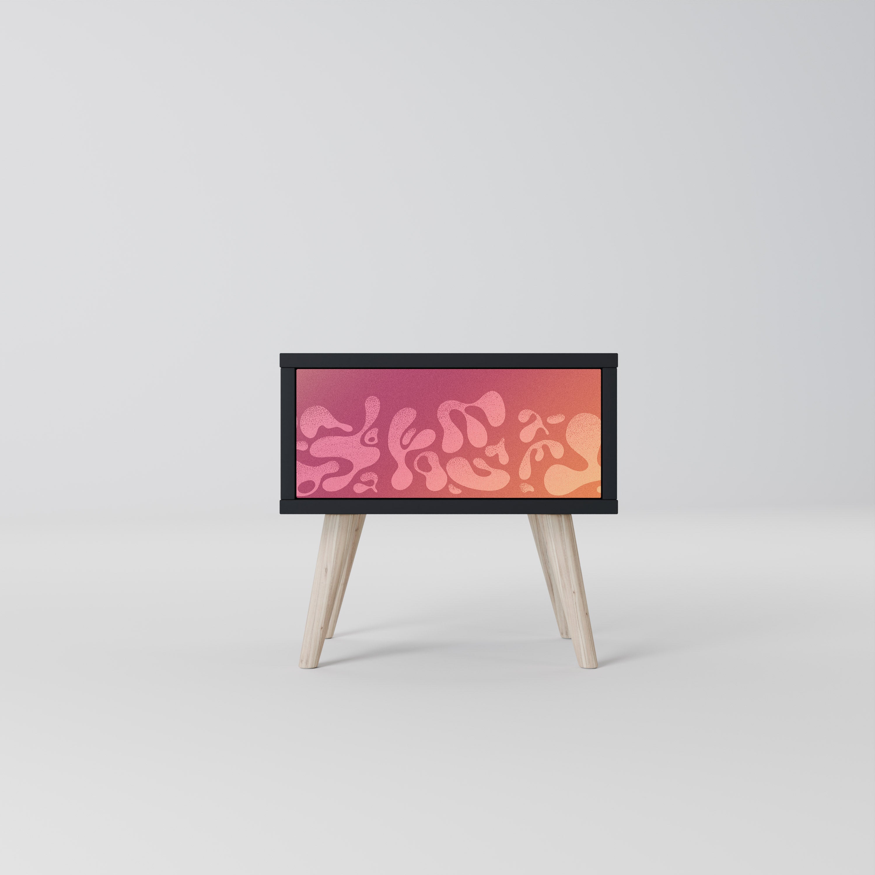 Table de chevet IRREGULAR PINK en finition noire