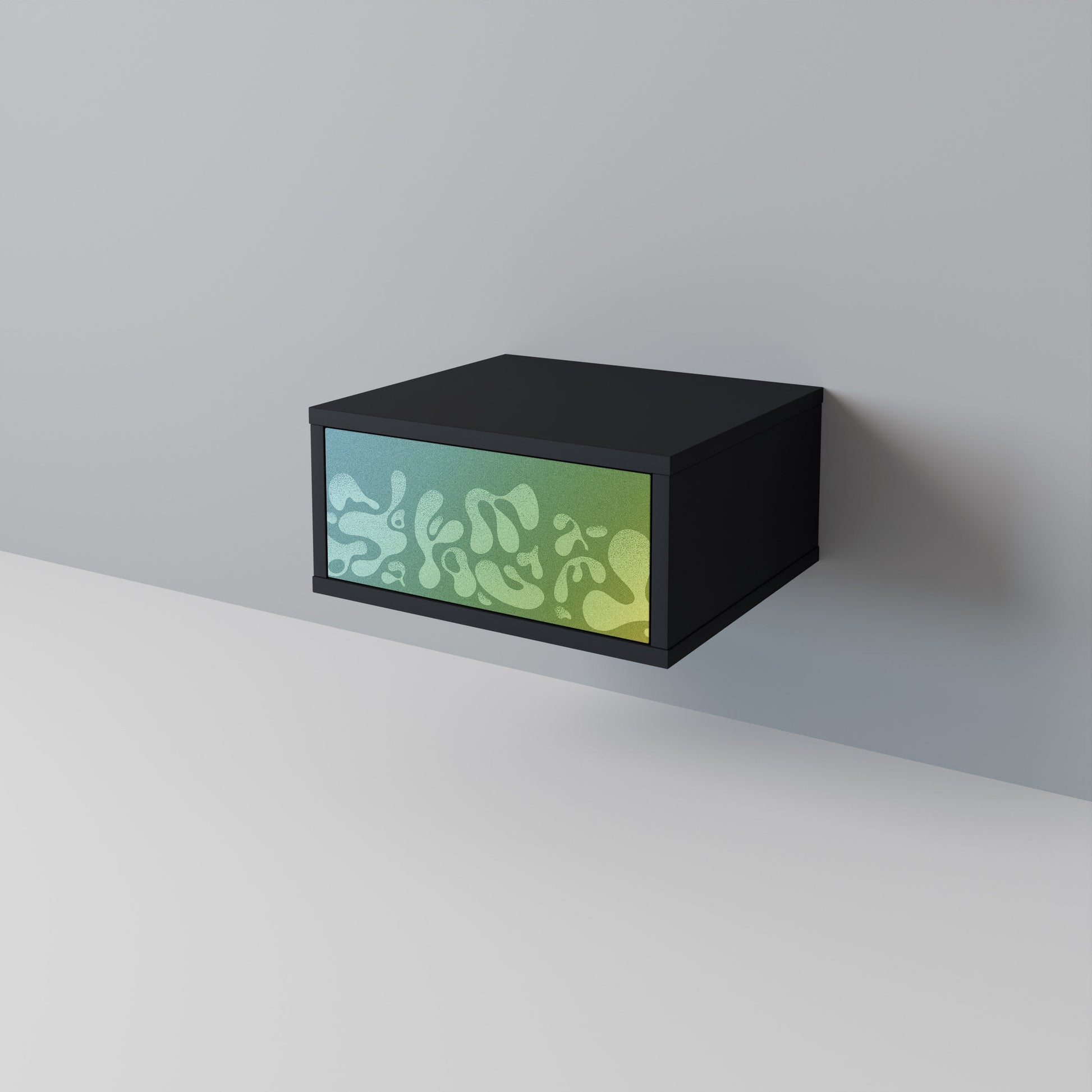 Table de chevet IRREGULAR BLUE en finition noire