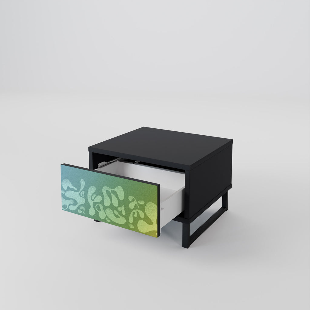 Table de chevet IRREGULAR BLUE en finition noire