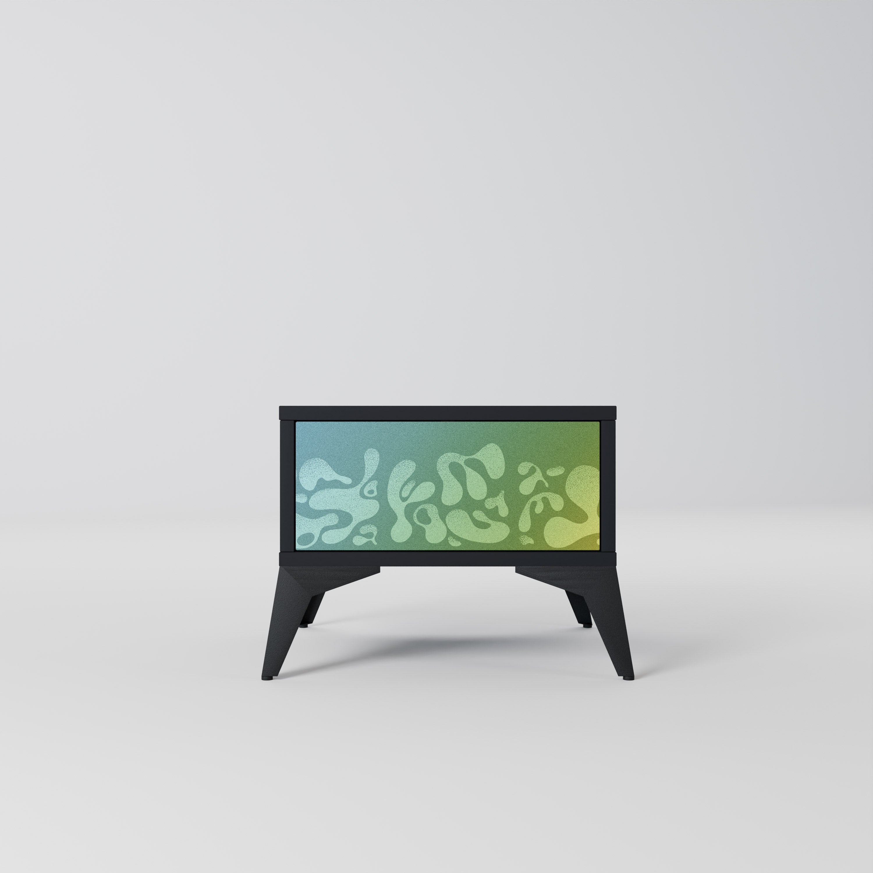 Table de chevet IRREGULAR BLUE en finition noire