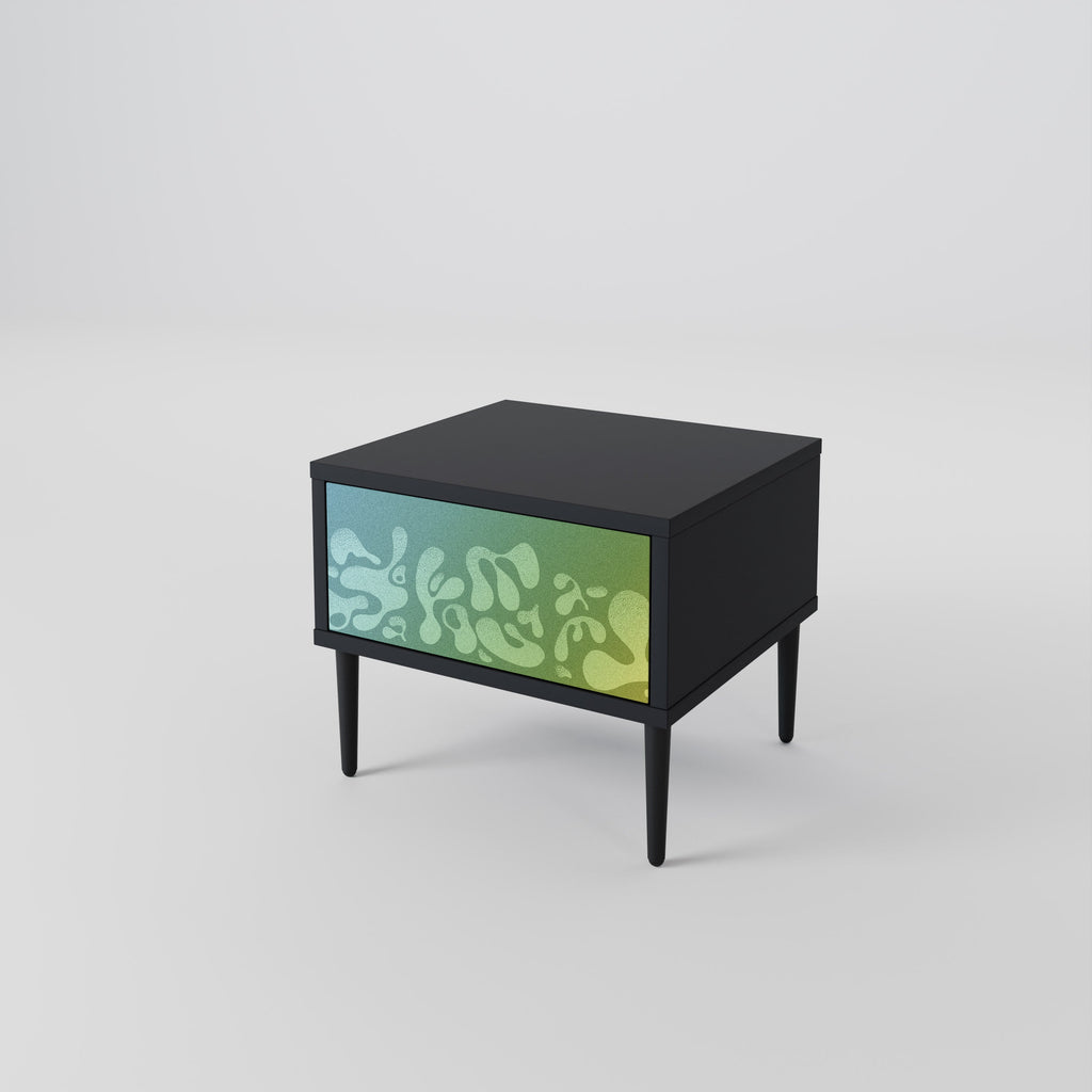 Table de chevet IRREGULAR BLUE en finition noire
