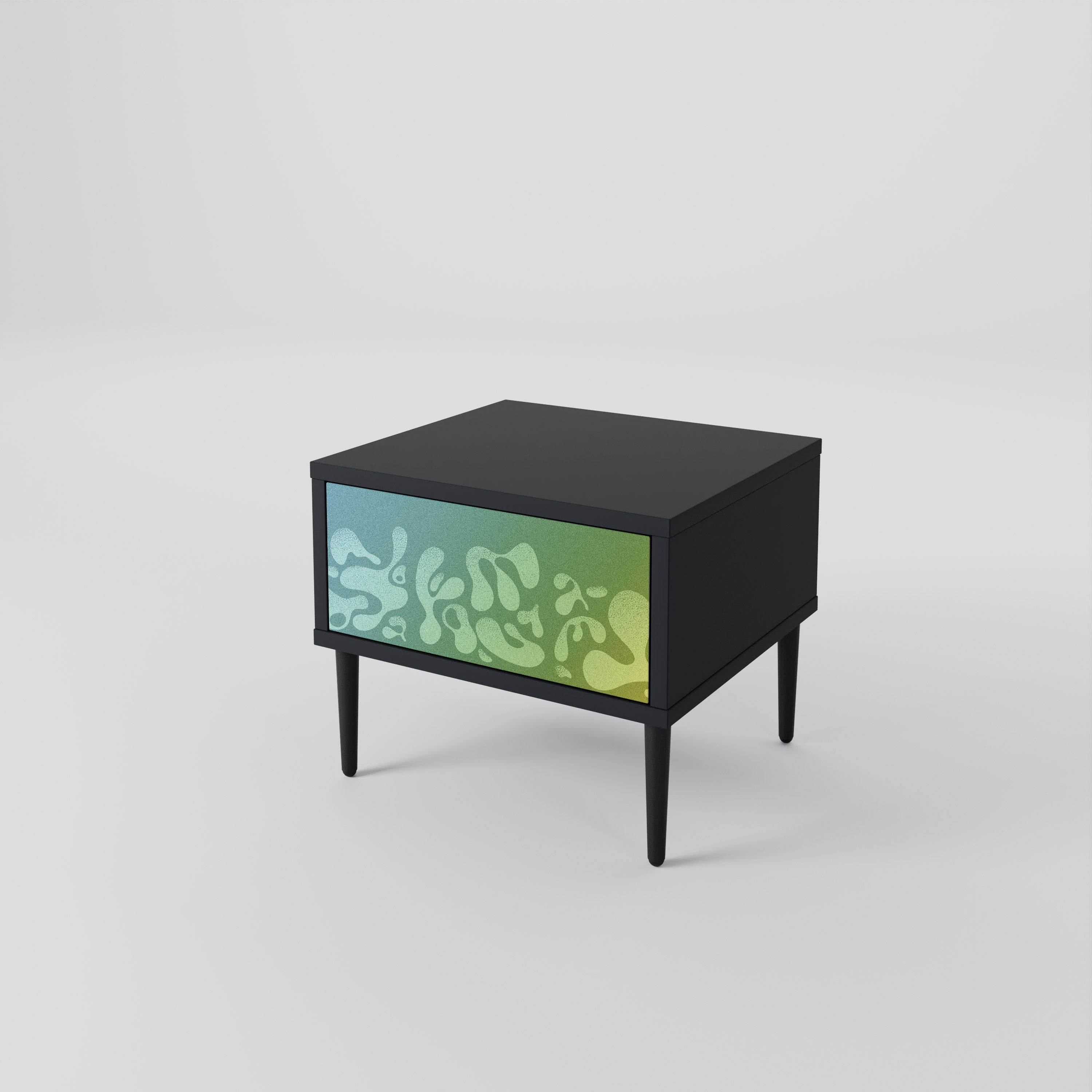 IRREGULAR BLUE Nightstand in Black Finish