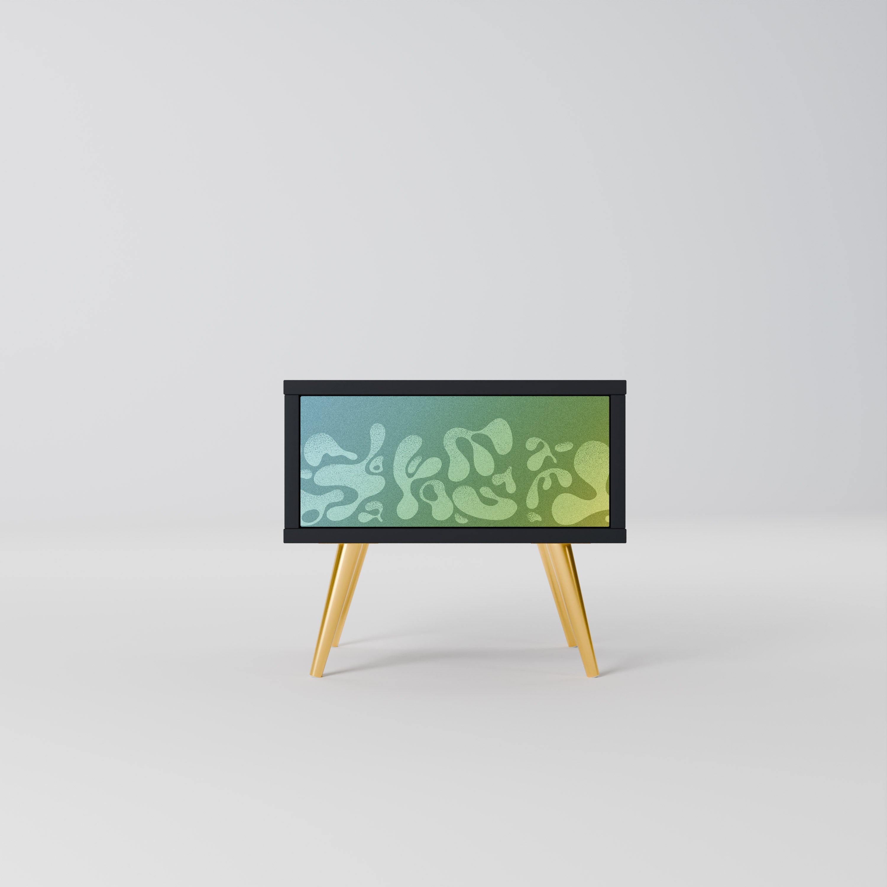 Table de chevet IRREGULAR BLUE en finition noire