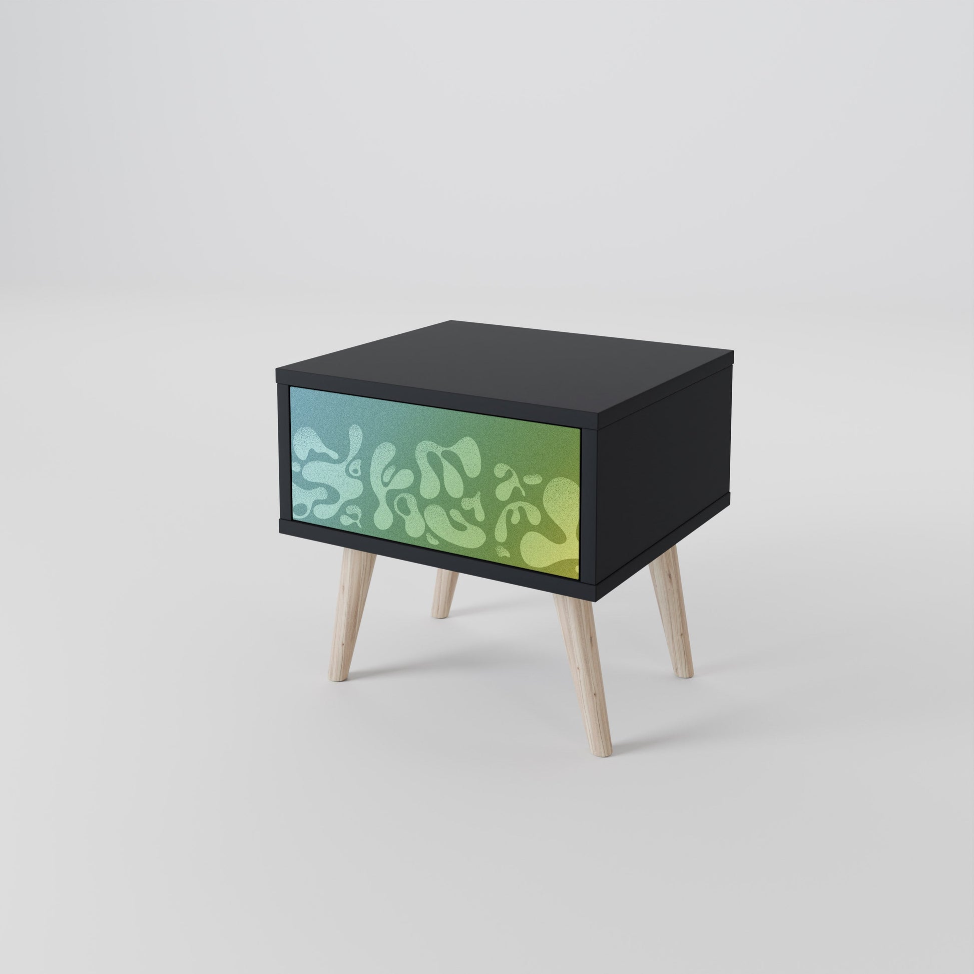 Table de chevet IRREGULAR BLUE en finition noire