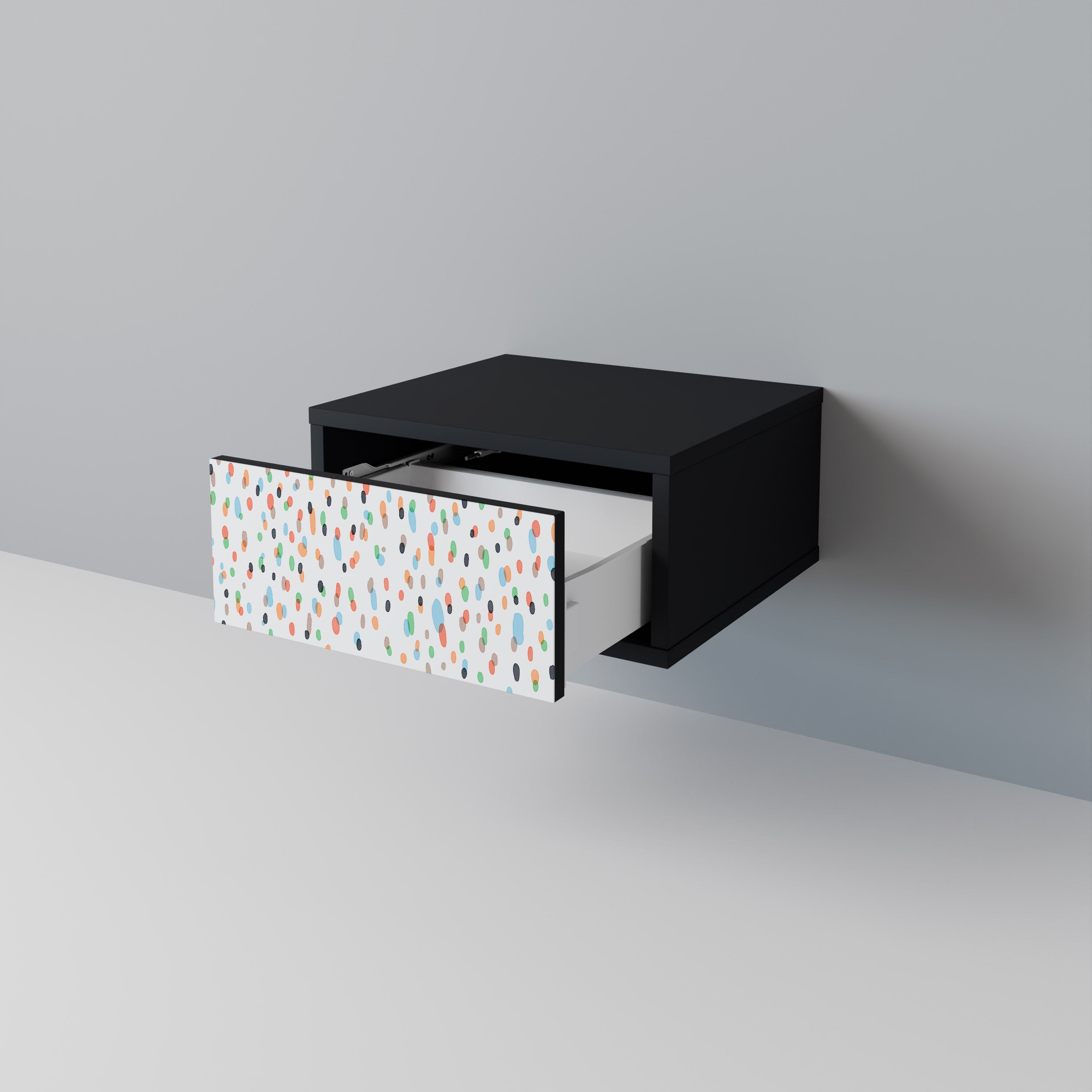 ENERGETIC SPOTS Nightstand in Black Finish