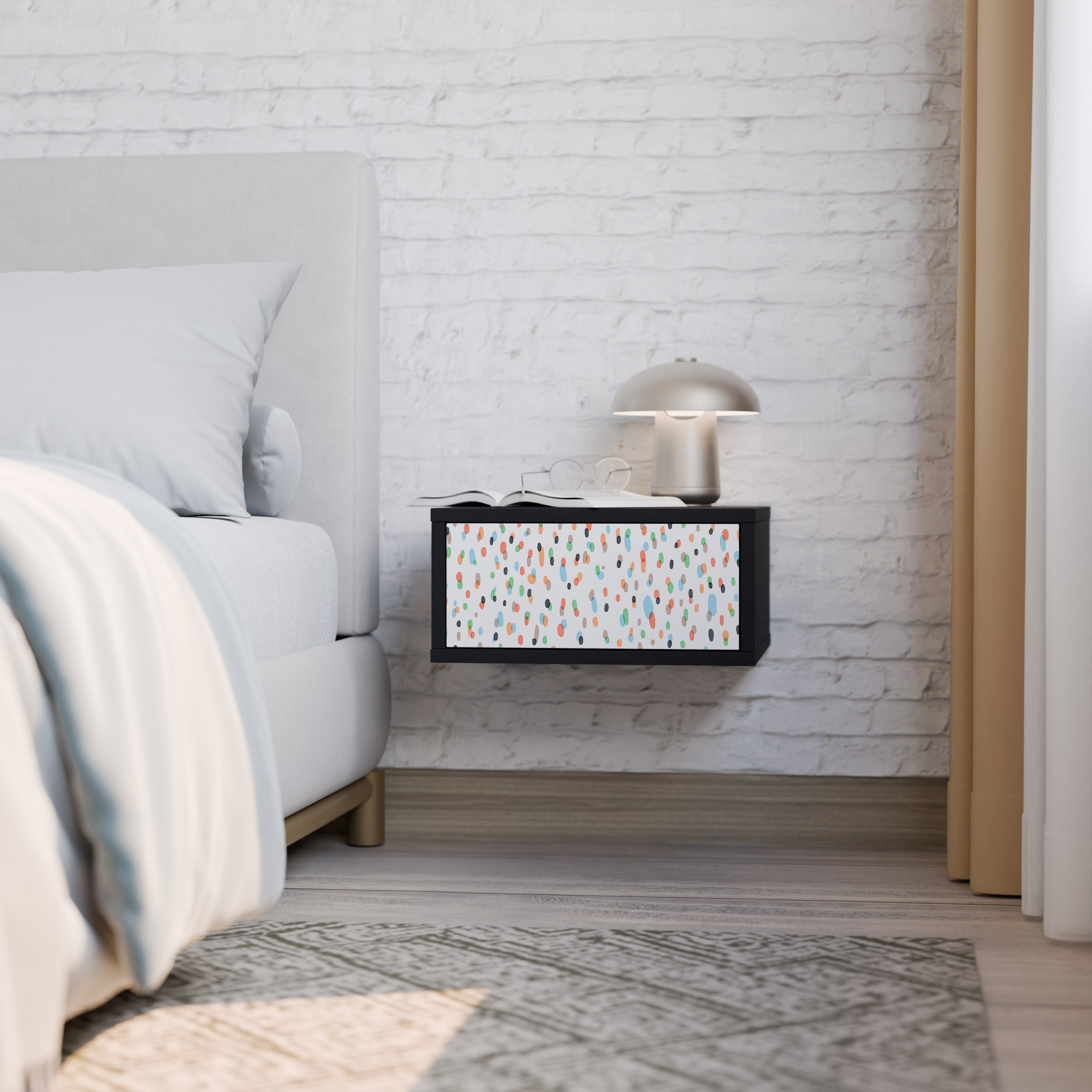 ENERGETIC SPOTS Nightstand in Black Finish