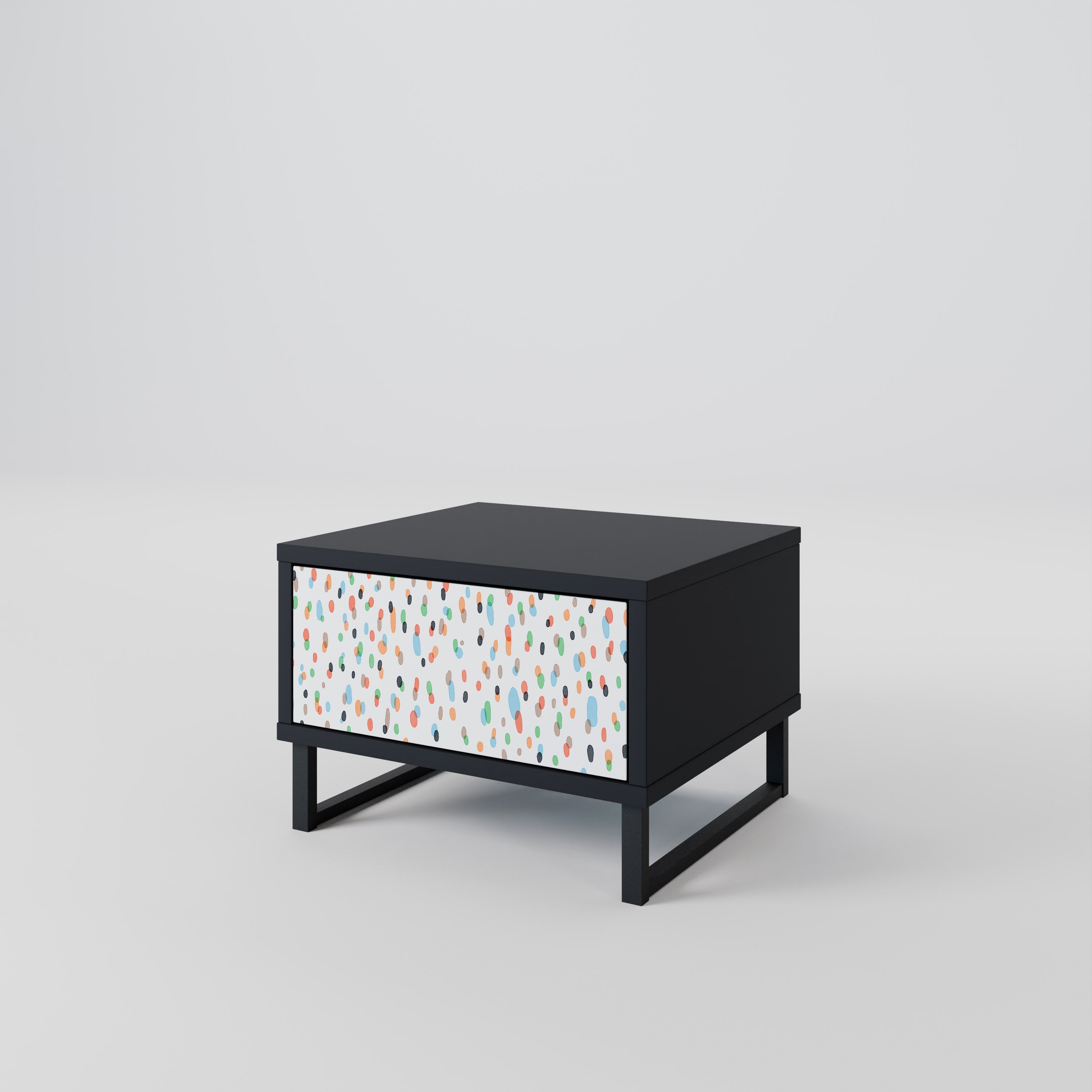 ENERGETIC SPOTS Nightstand in Black Finish