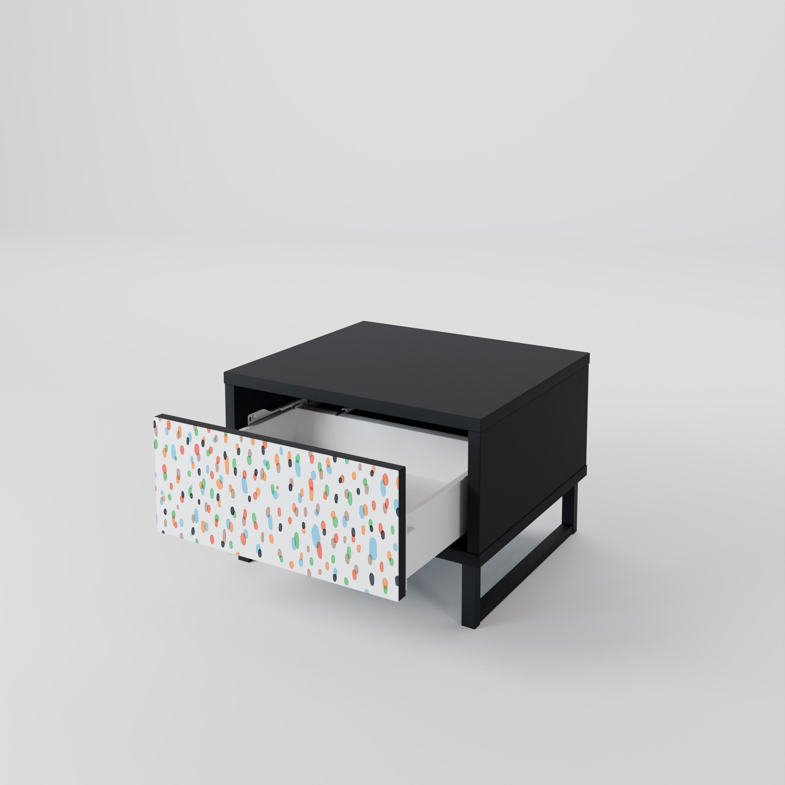 ENERGETIC SPOTS Nightstand in Black Finish