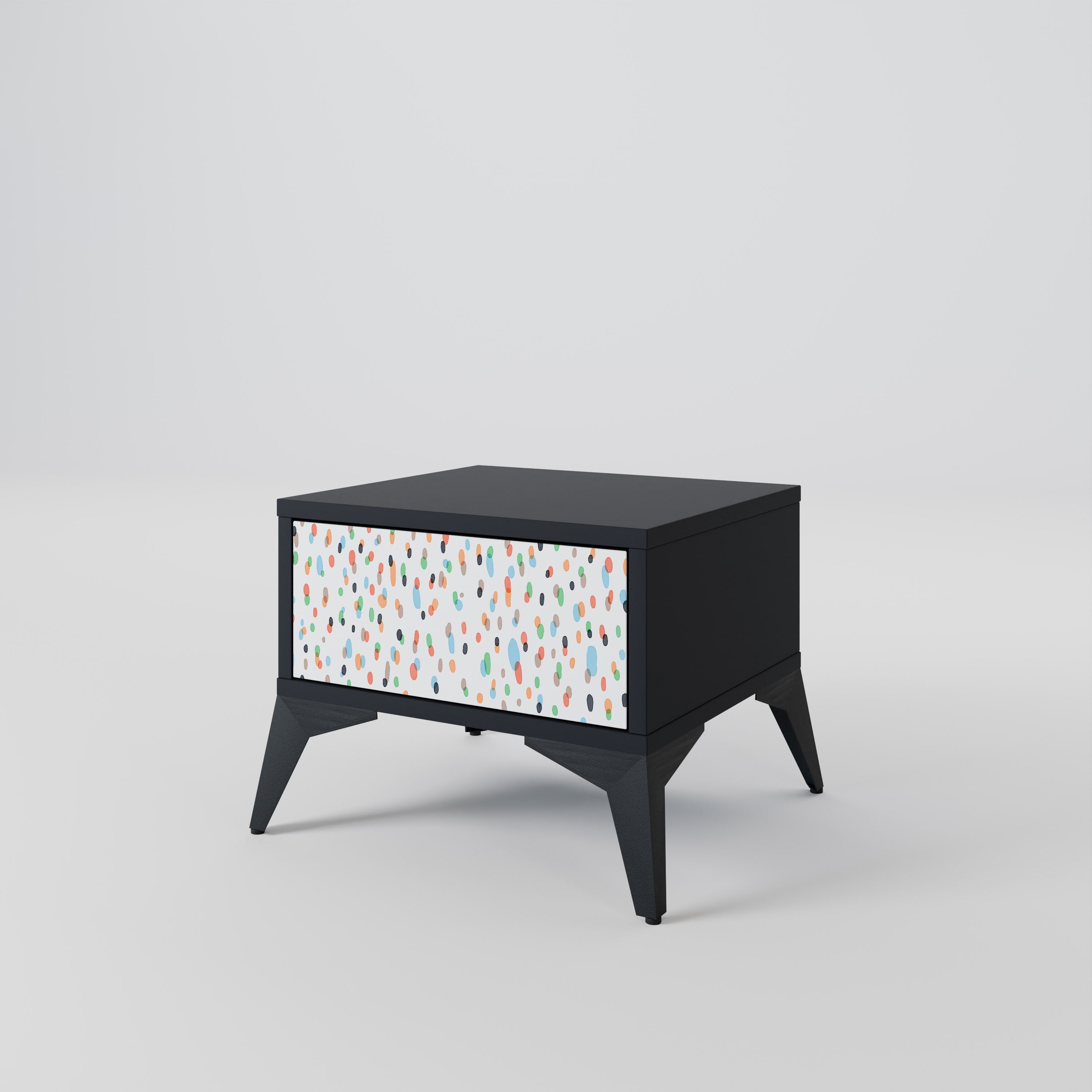 ENERGETIC SPOTS Nightstand in Black Finish
