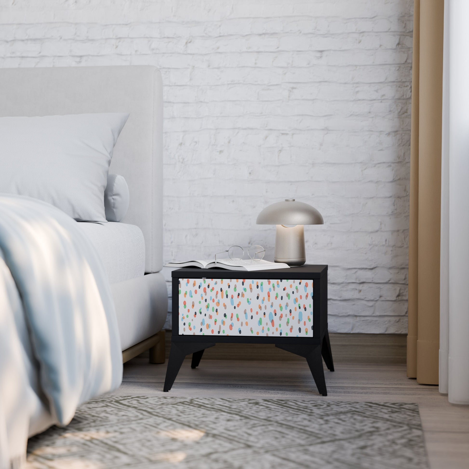 Table de chevet ENERGETIC SPOTS en finition noire