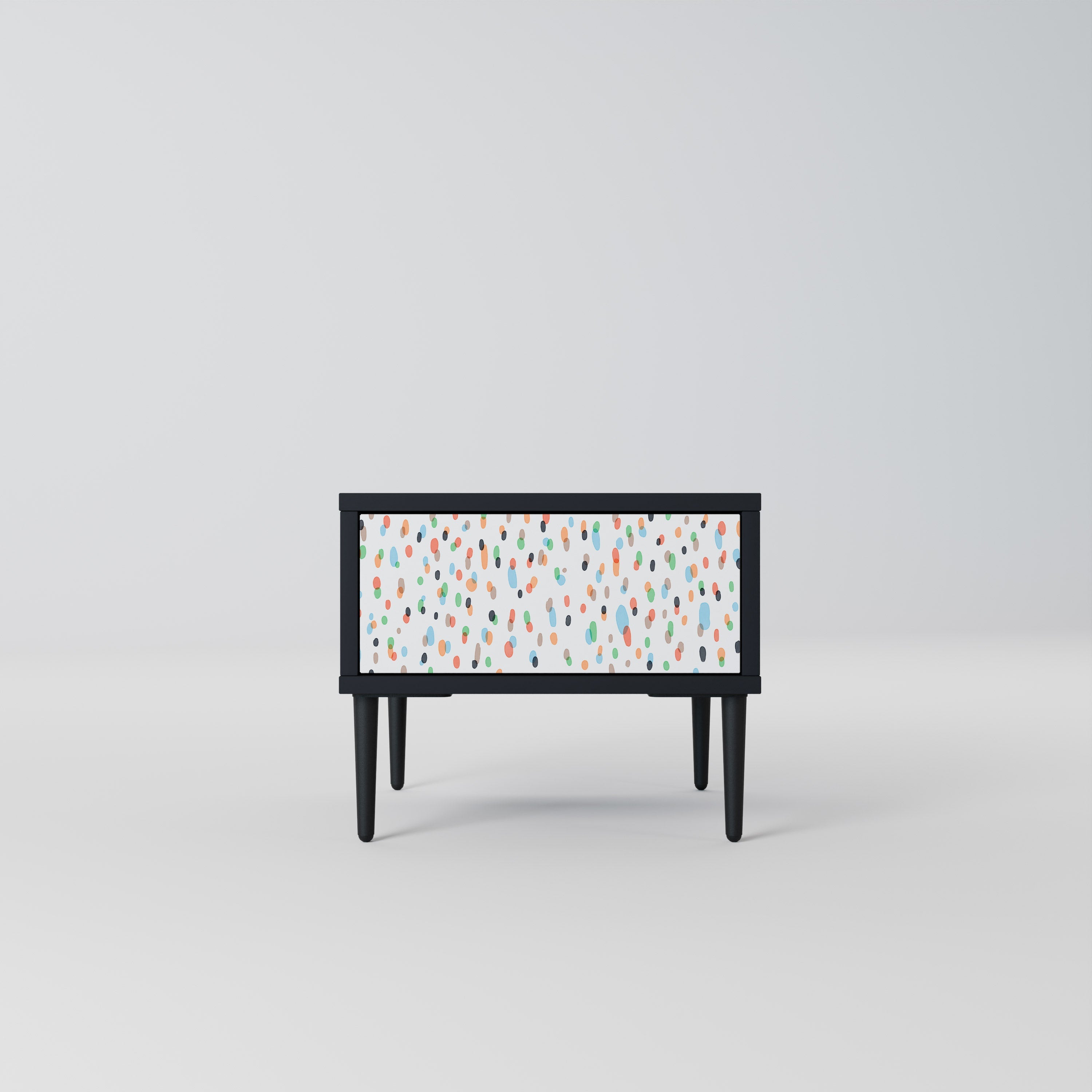 ENERGETIC SPOTS Nightstand in Black Finish