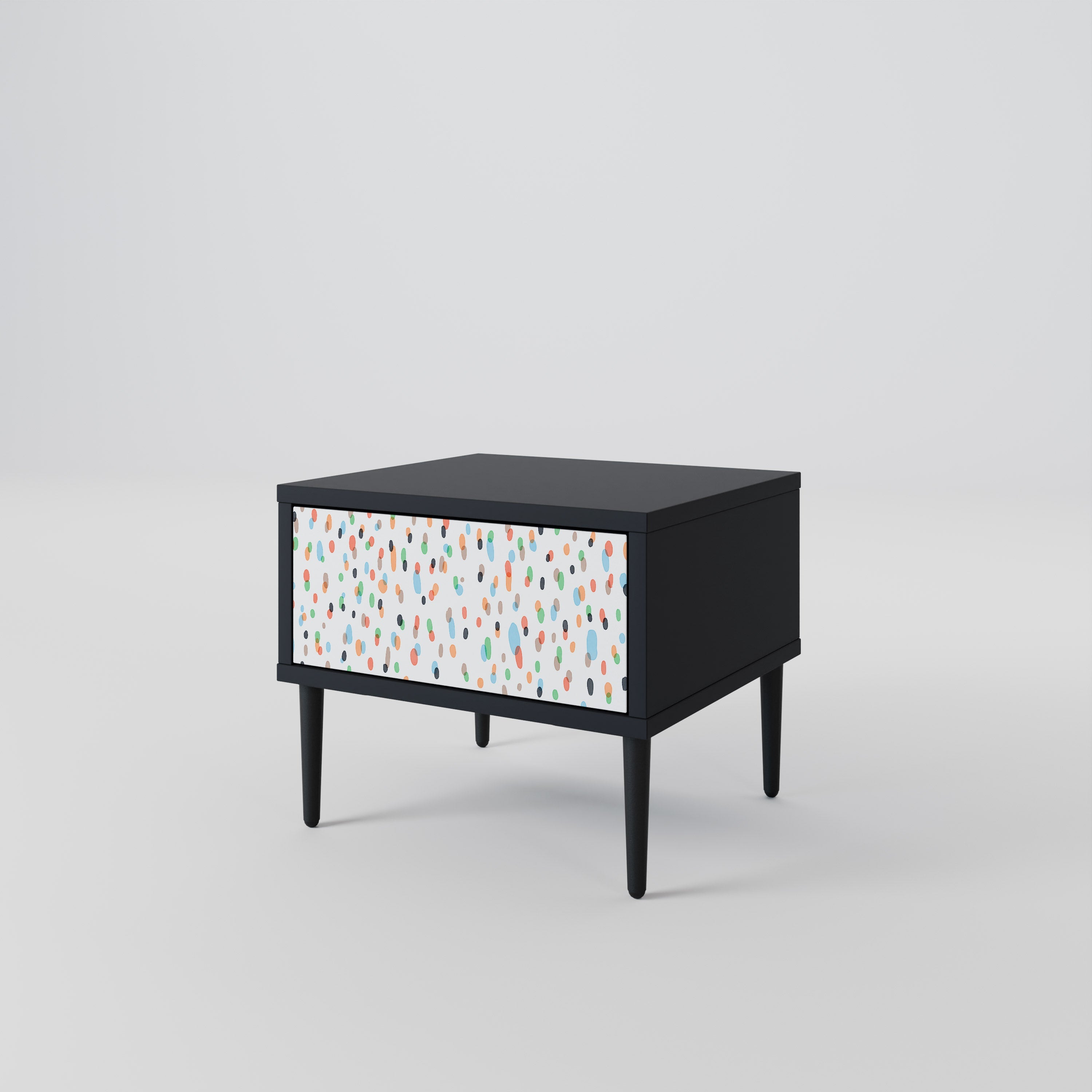 ENERGETIC SPOTS Nightstand in Black Finish