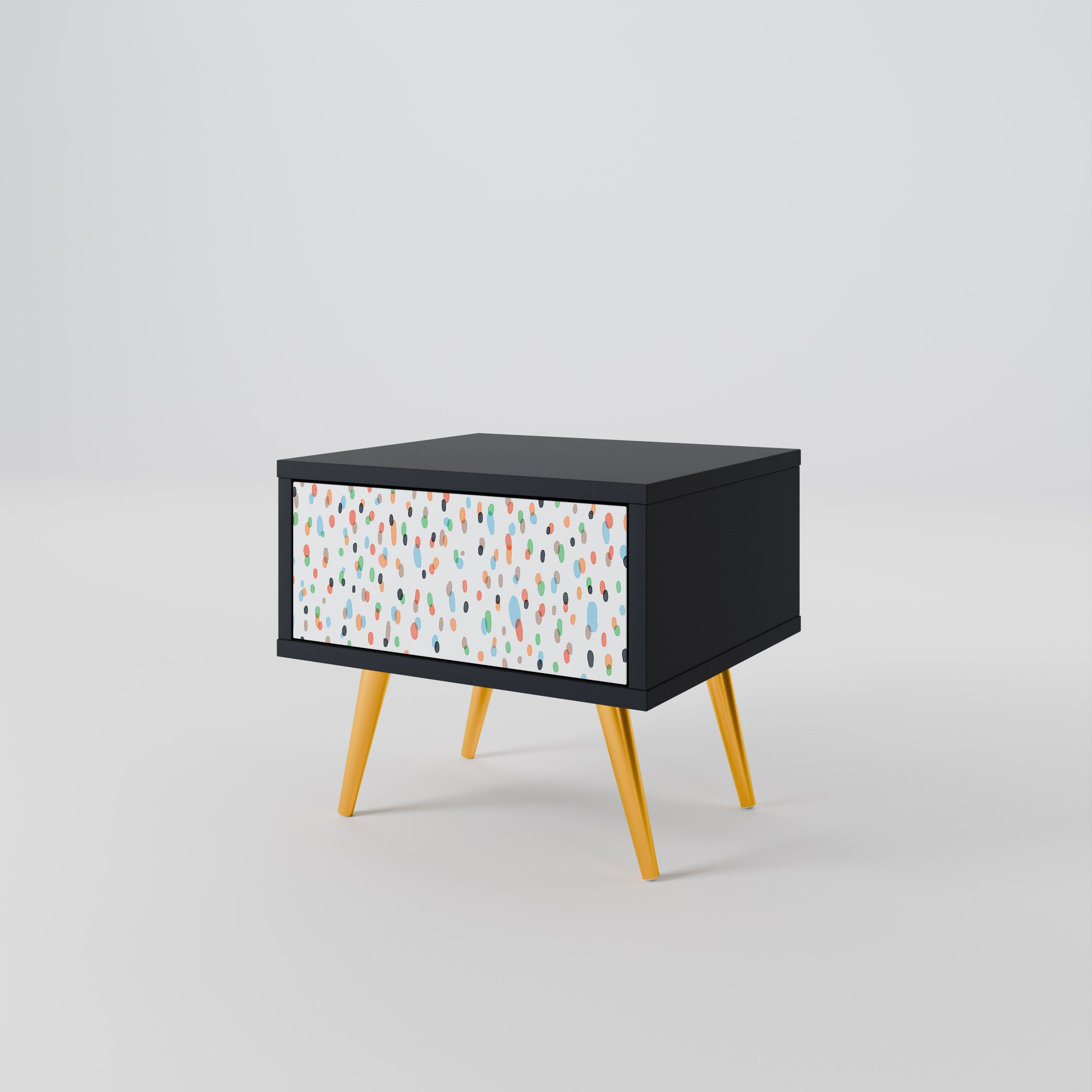ENERGETIC SPOTS Nightstand in Black Finish