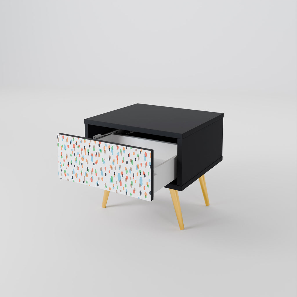 Table de chevet ENERGETIC SPOTS en finition noire
