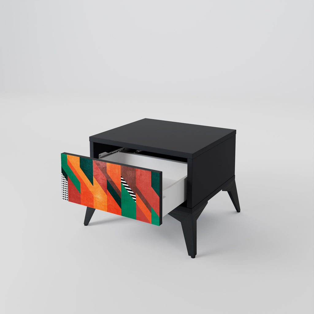 Table de chevet MAKESHIFT ARTISTRY en finition noire