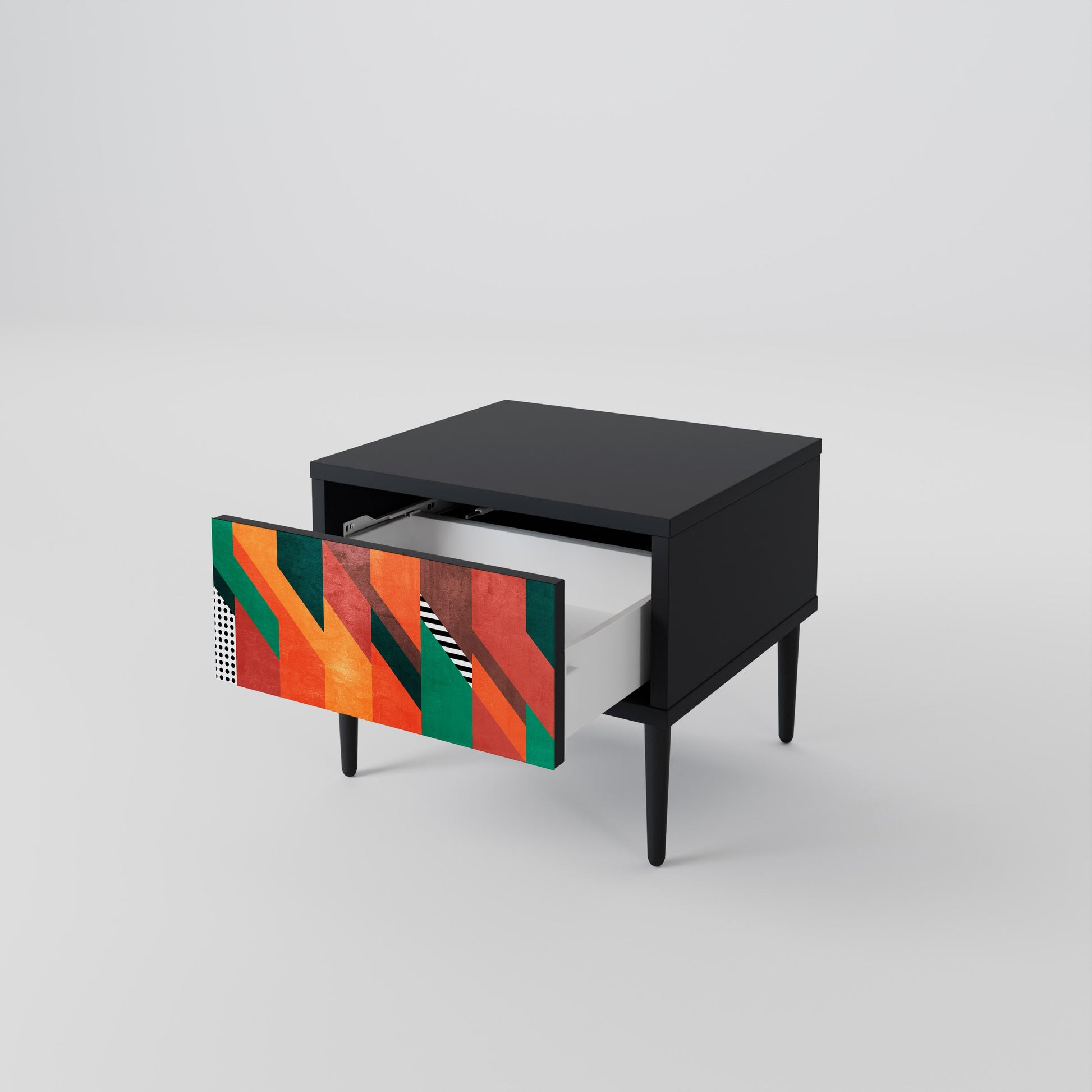 Table de chevet MAKESHIFT ARTISTRY en finition noire