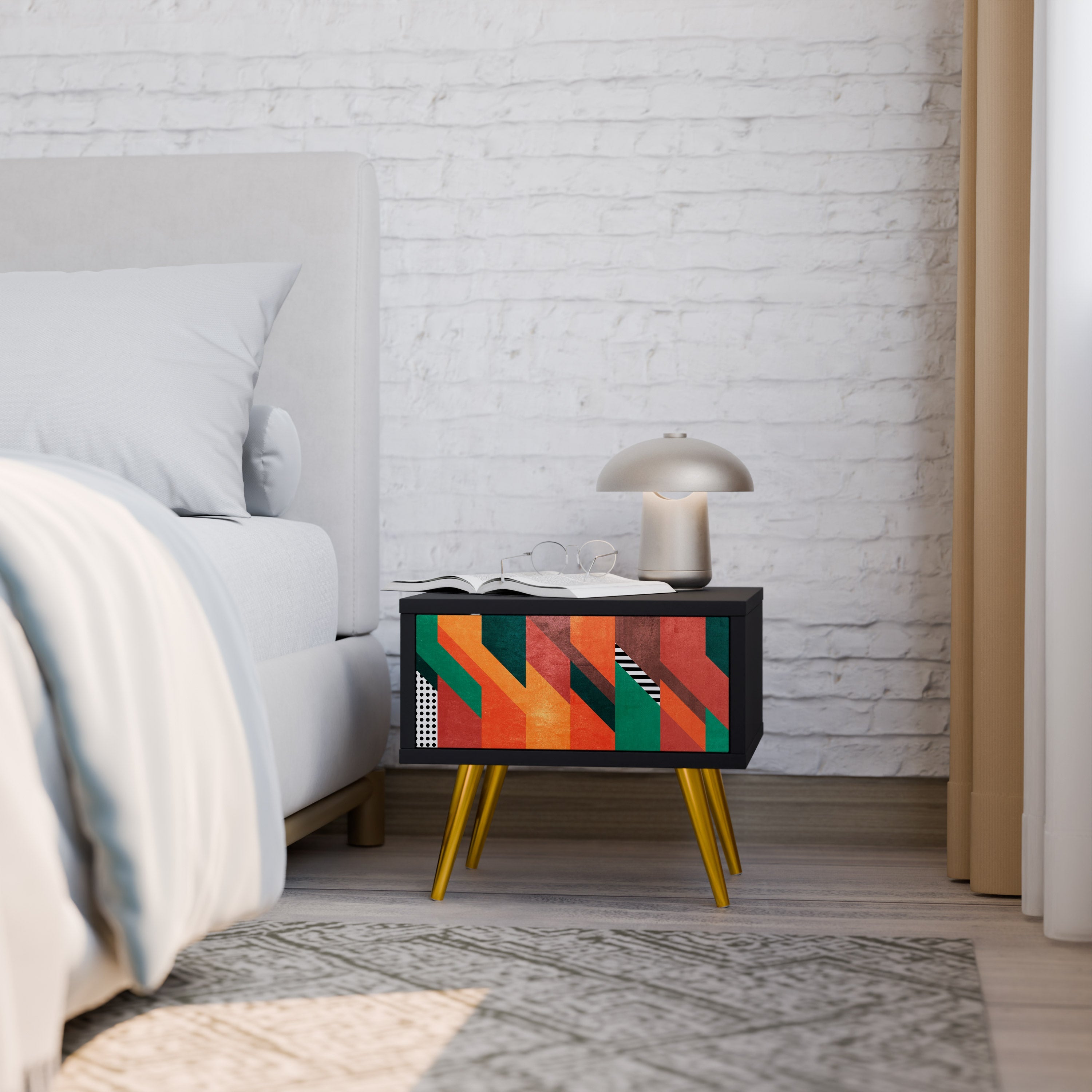 MAKESHIFT ARTISTRY Nightstand in Black Finish