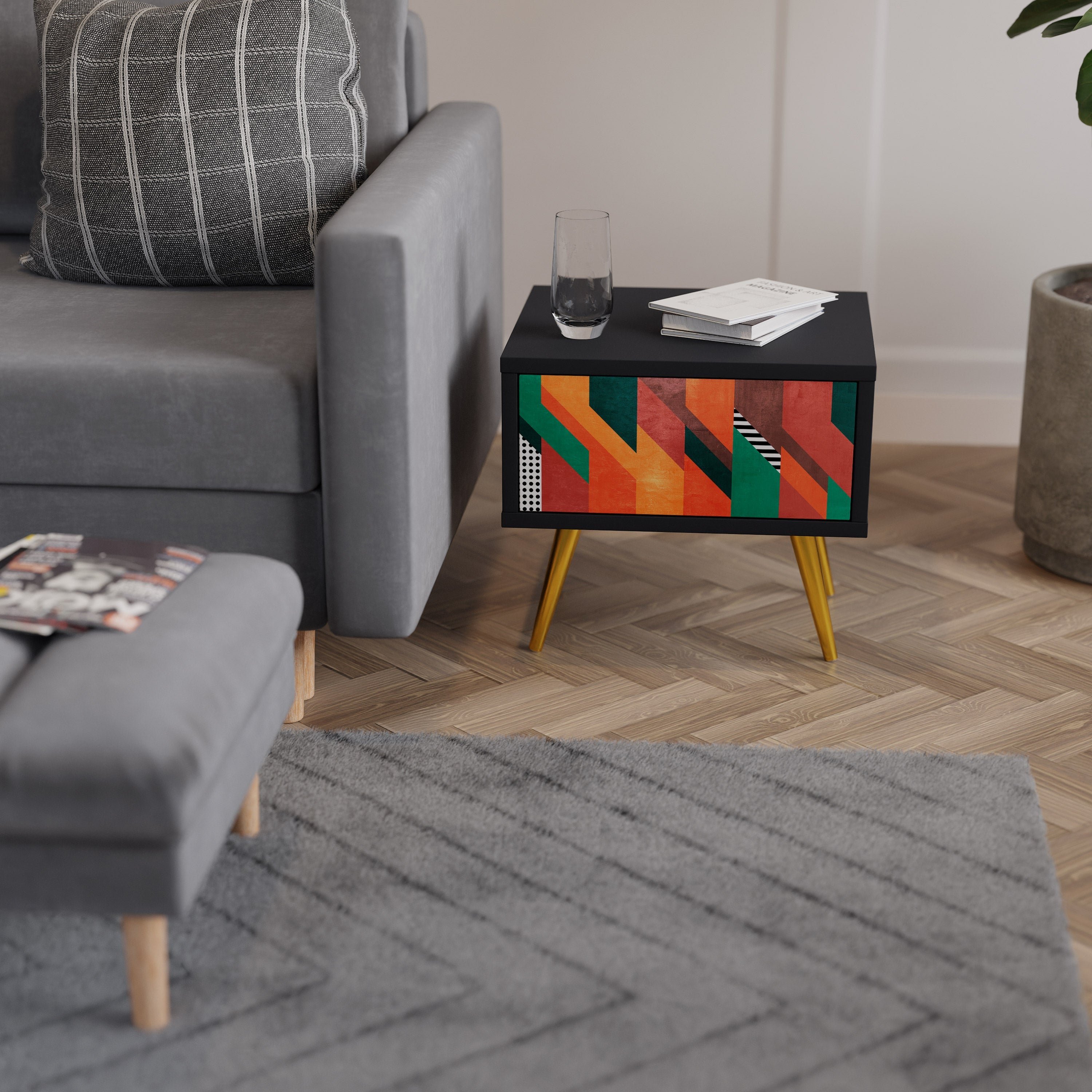 MAKESHIFT ARTISTRY Nightstand in Black Finish