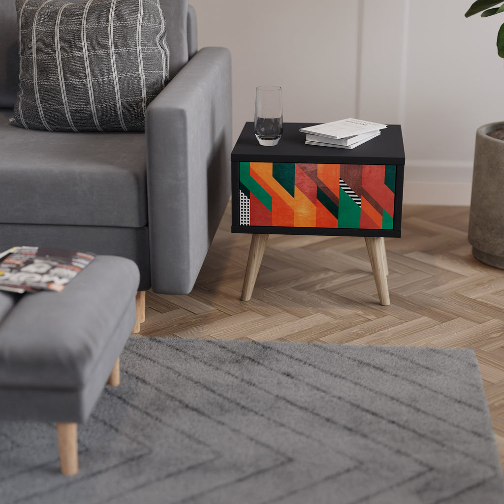 Table de chevet MAKESHIFT ARTISTRY en finition noire