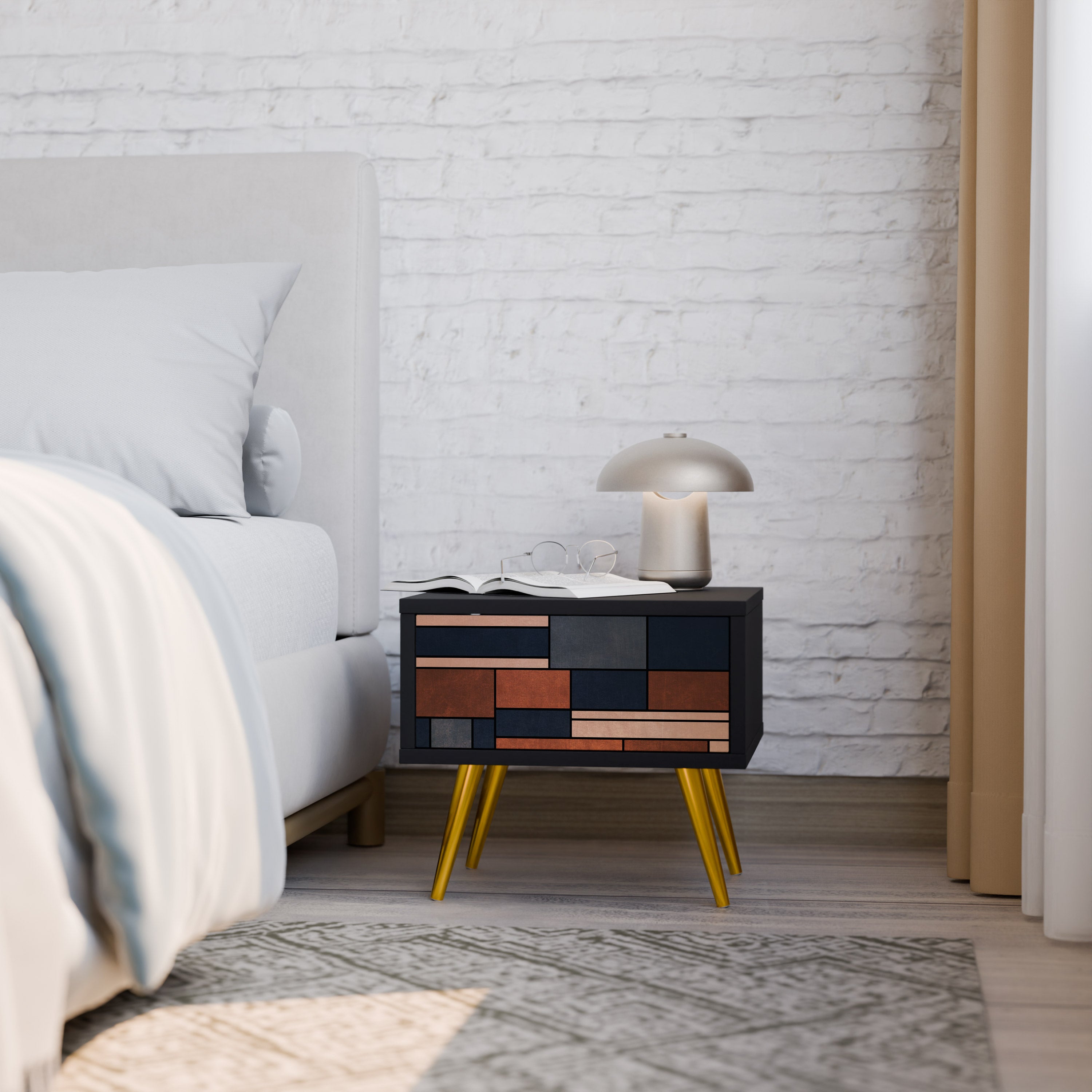 INTREPID FORMATION Nightstand in Black Finish