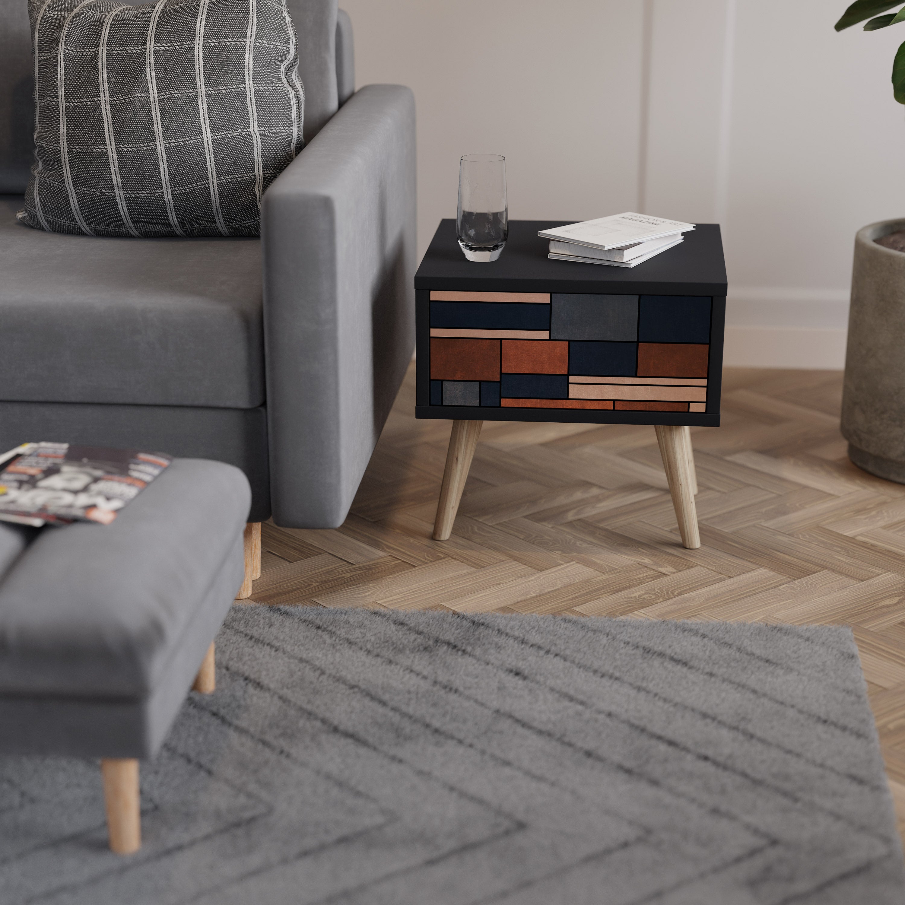 INTREPID FORMATION Nightstand in Black Finish