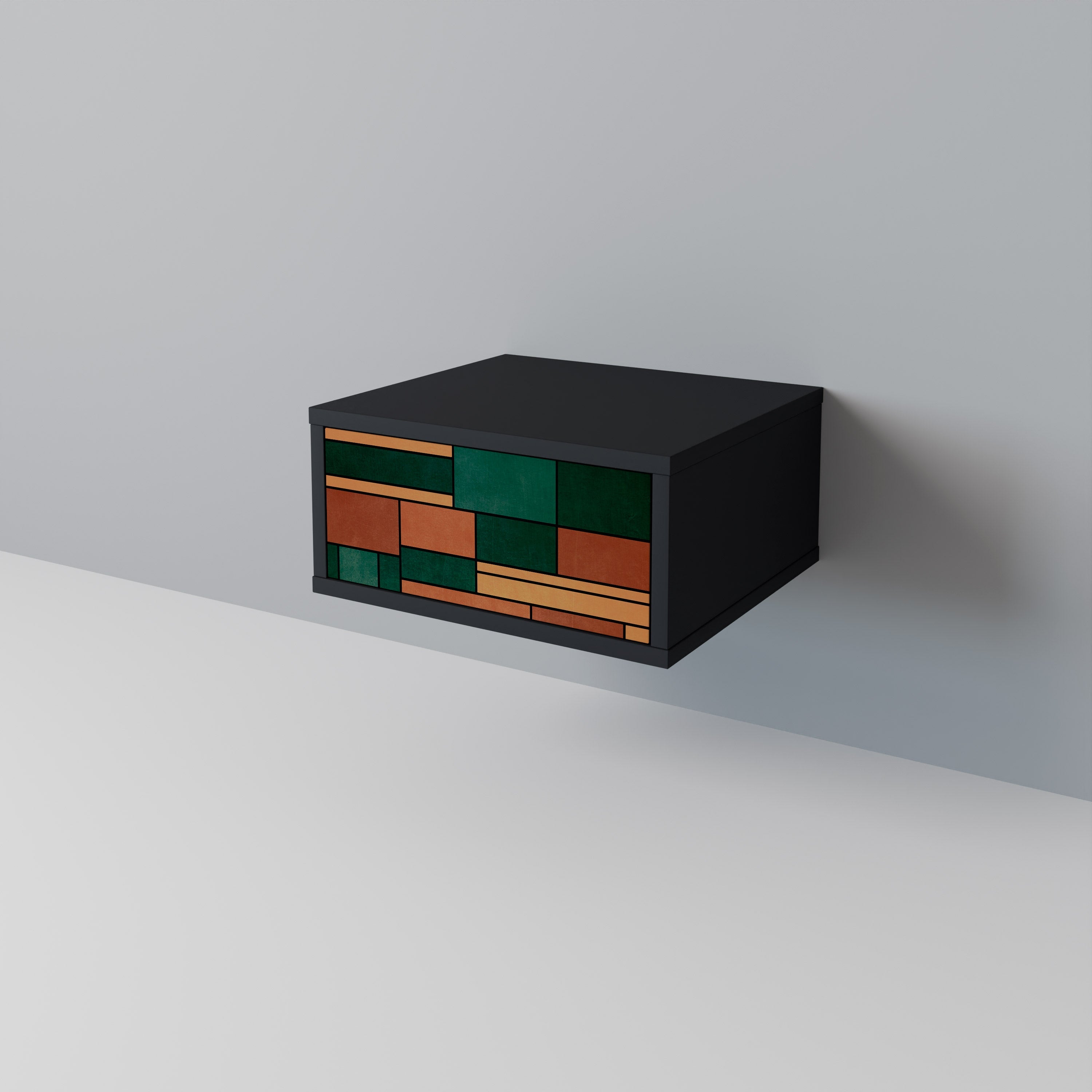 EARTHY FIGURES Nightstand in Black Finish