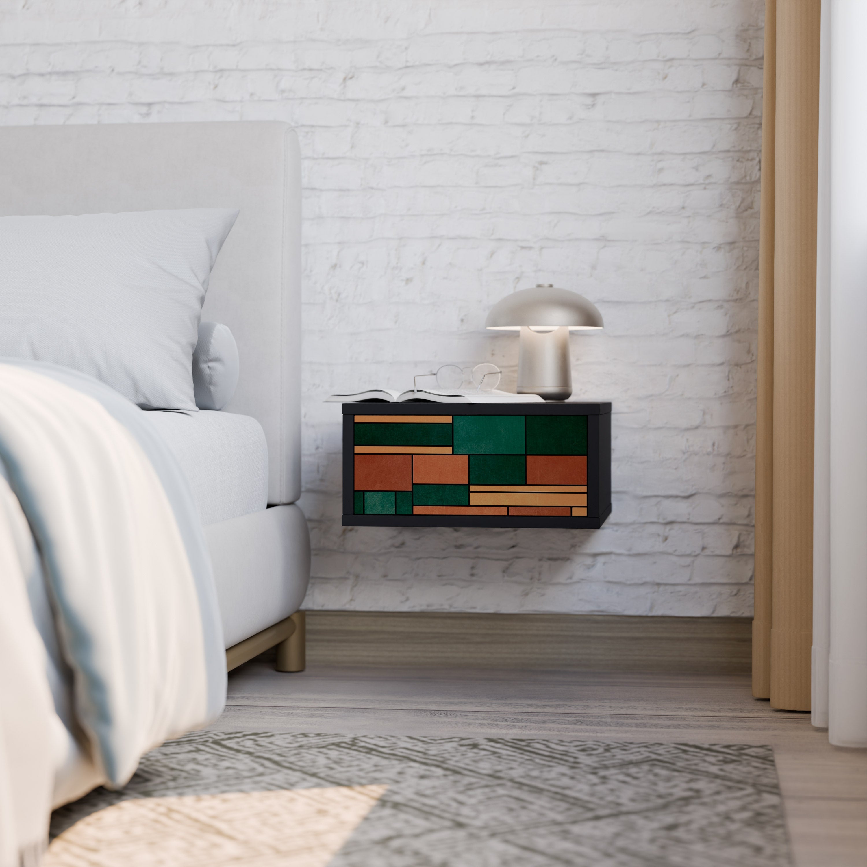 EARTHY FIGURES Nightstand in Black Finish