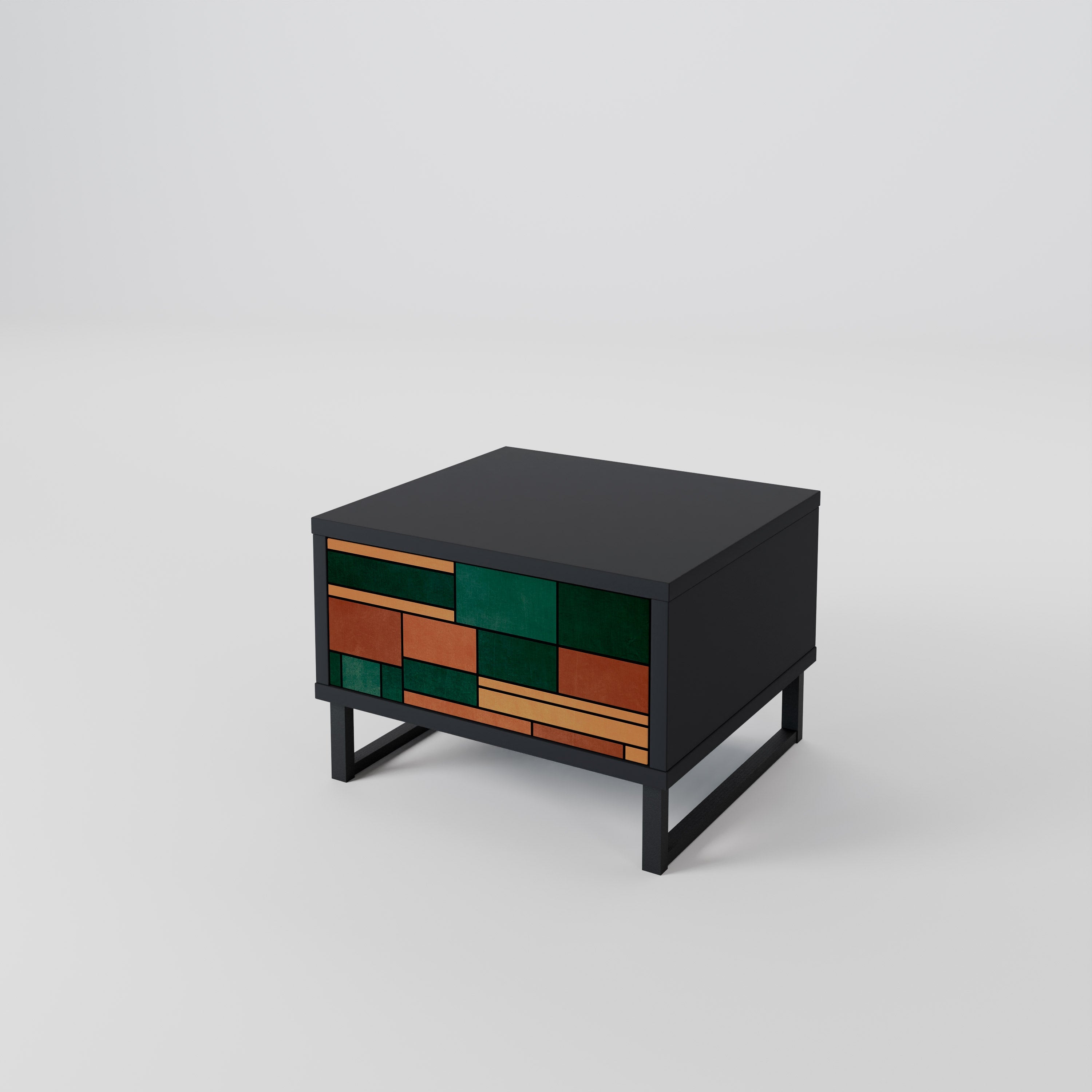 EARTHY FIGURES Nightstand in Black Finish