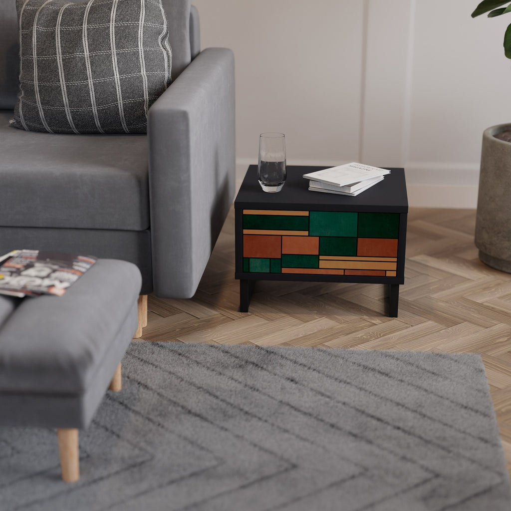 Table de chevet EARTHY FIGURES en finition noire