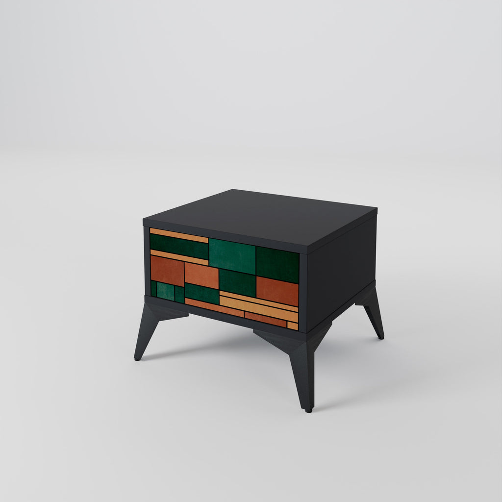 Table de chevet EARTHY FIGURES en finition noire
