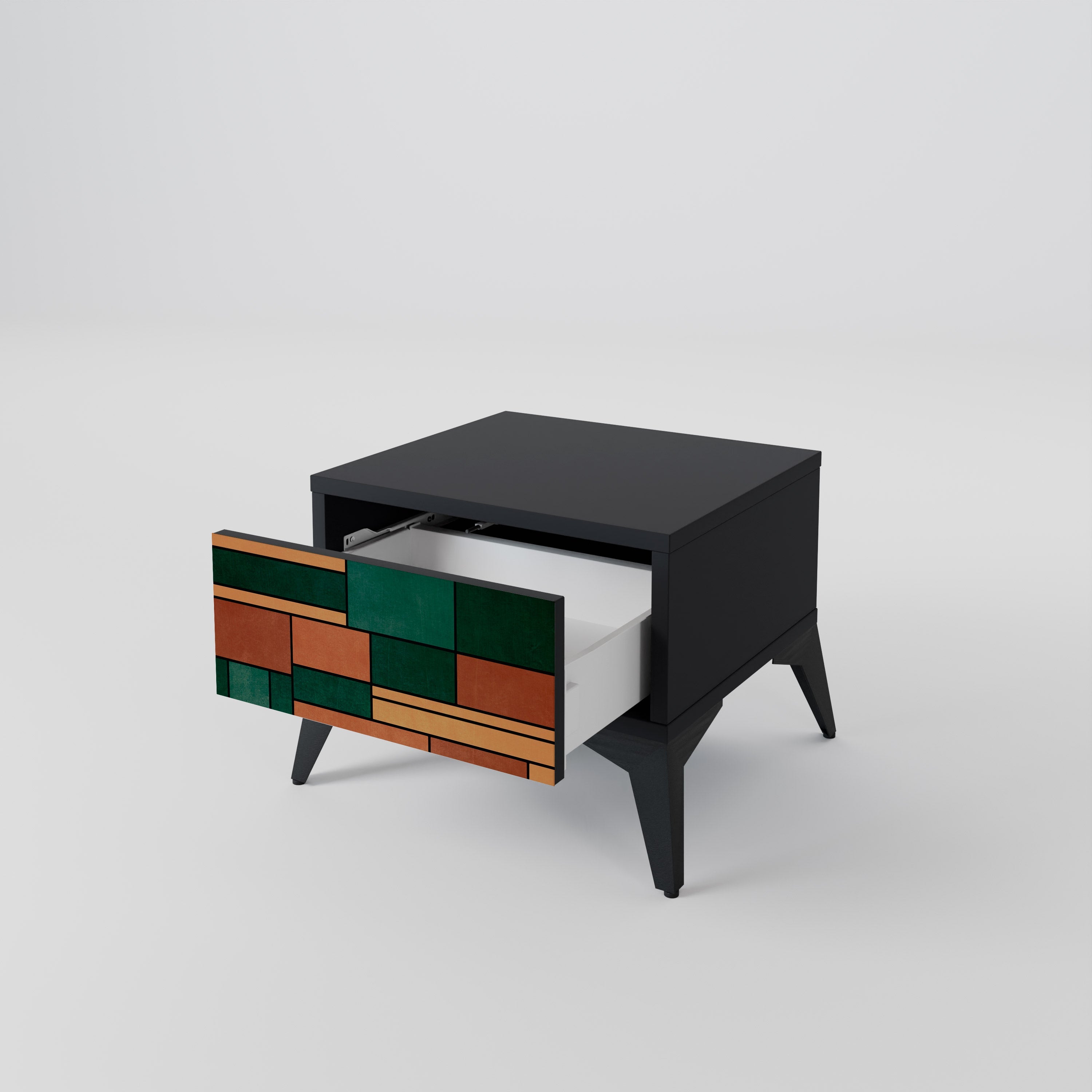 EARTHY FIGURES Nightstand in Black Finish