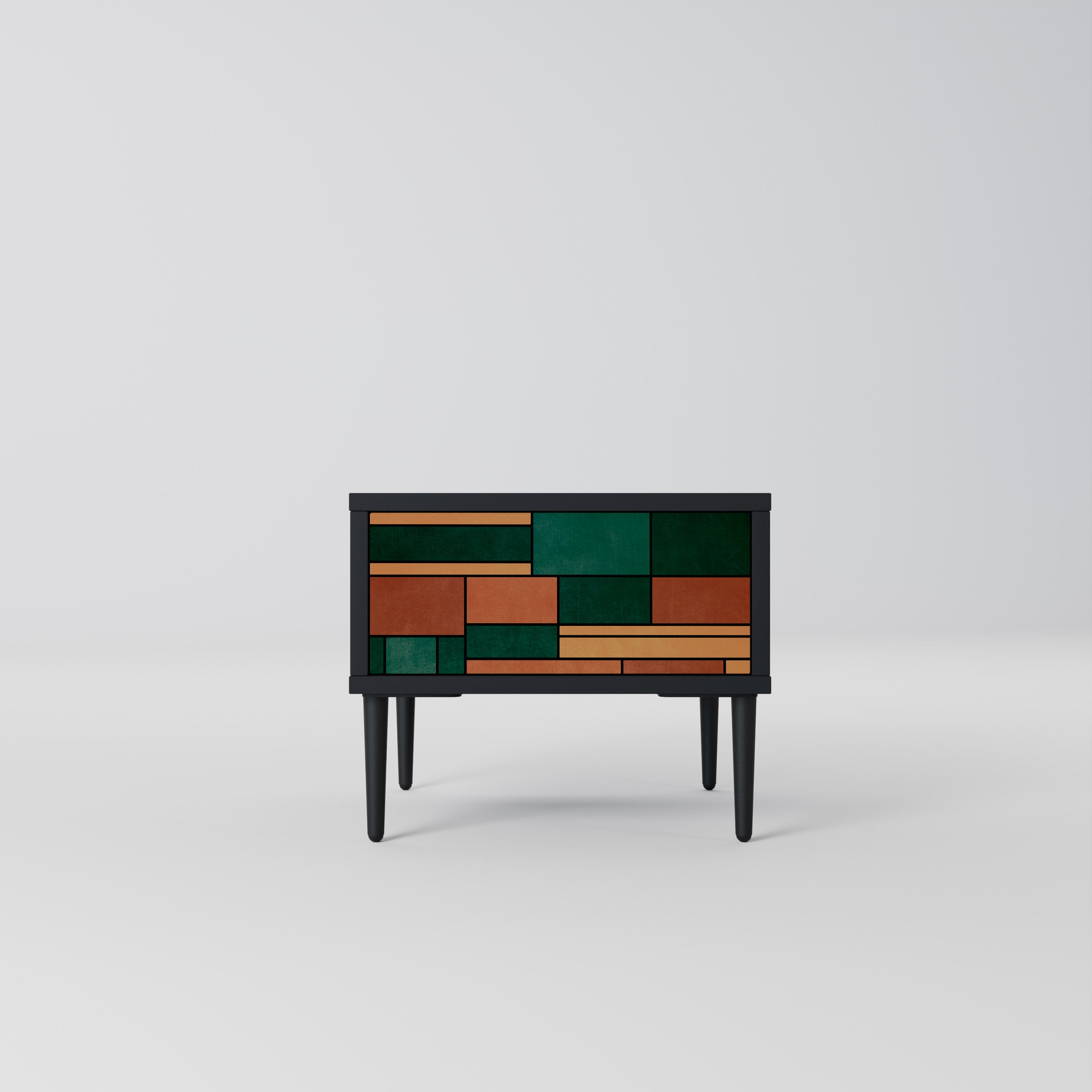 EARTHY FIGURES Nightstand in Black Finish