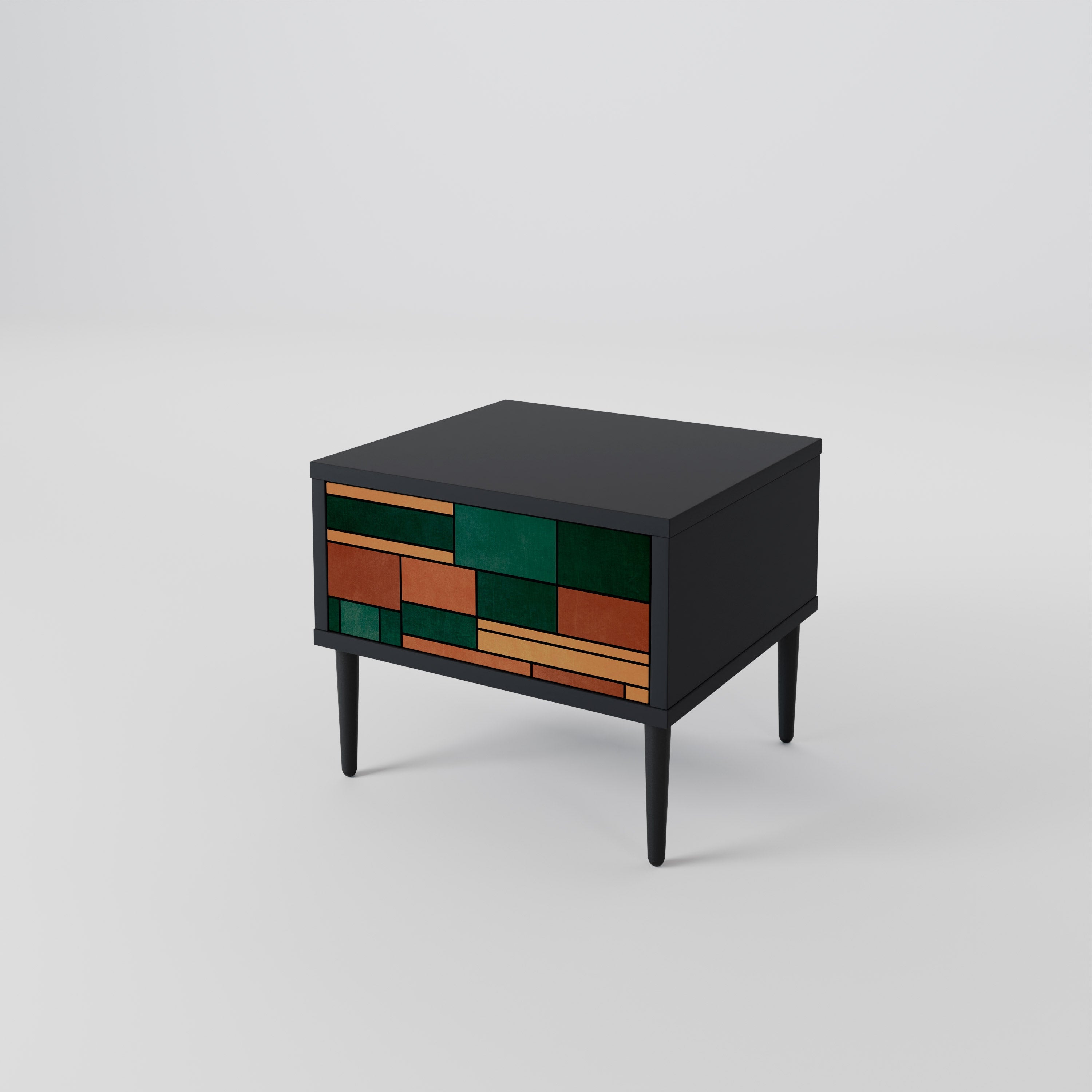 EARTHY FIGURES Nightstand in Black Finish