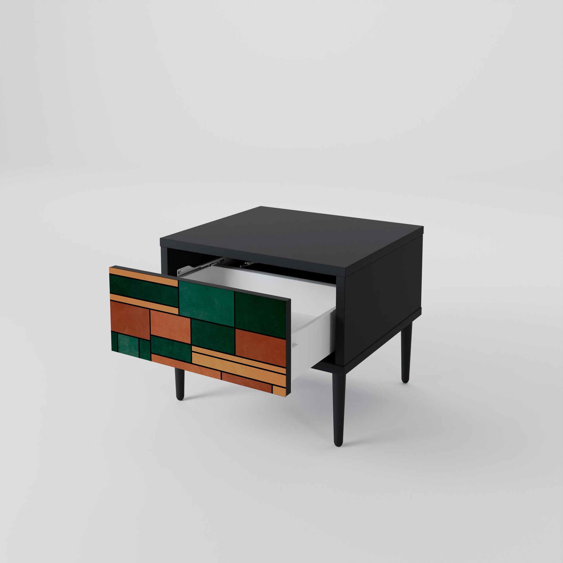 Table de chevet EARTHY FIGURES en finition noire