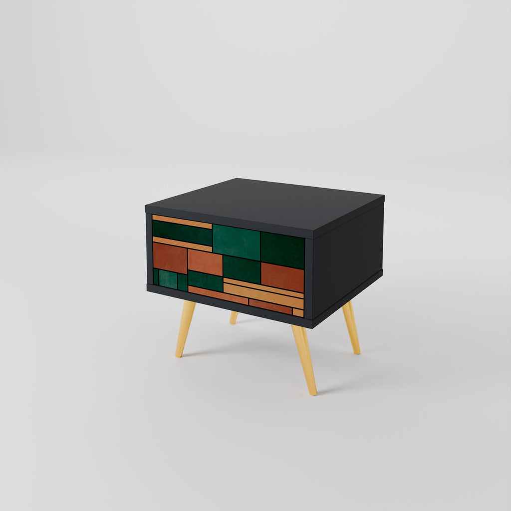 Table de chevet EARTHY FIGURES en finition noire