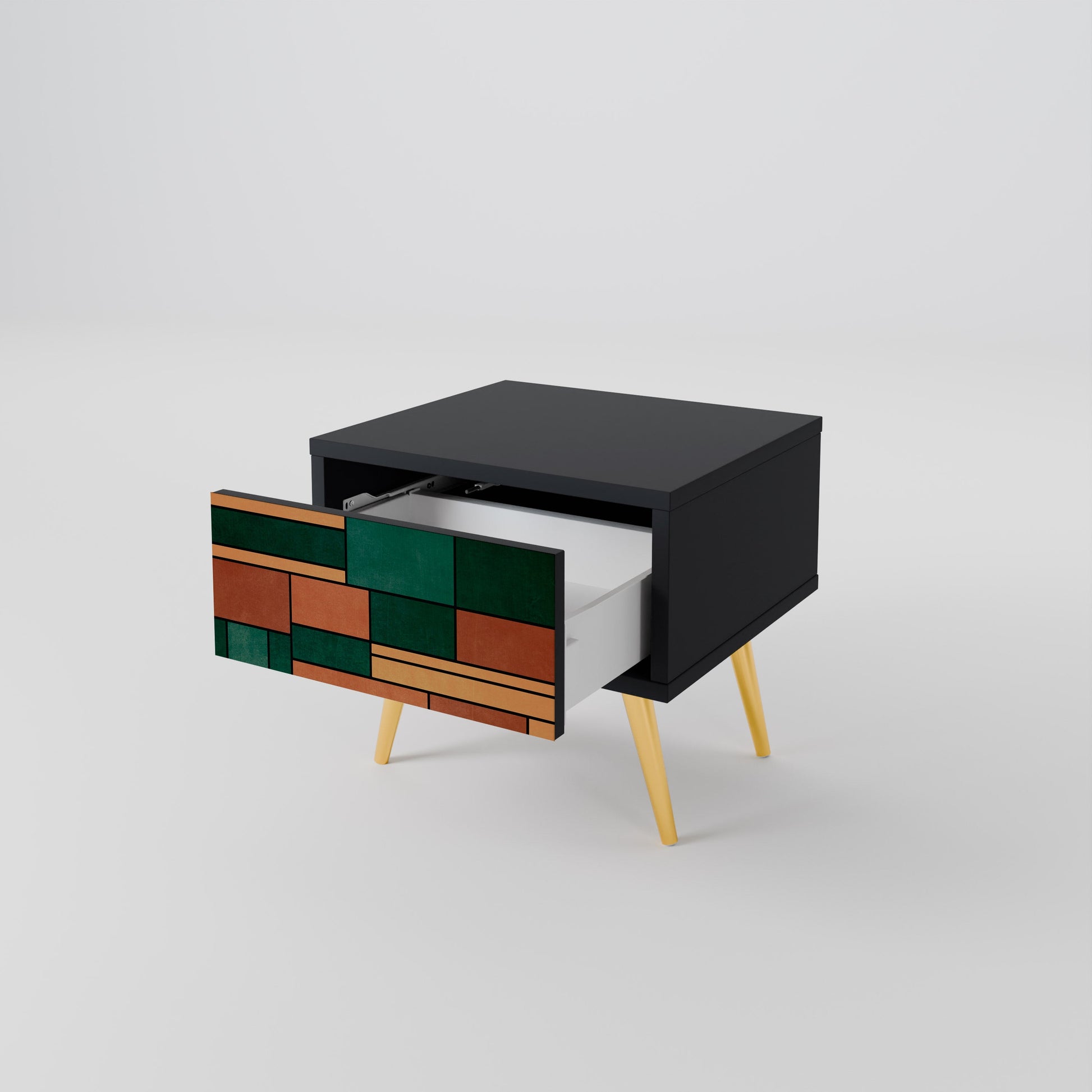 Table de chevet EARTHY FIGURES en finition noire