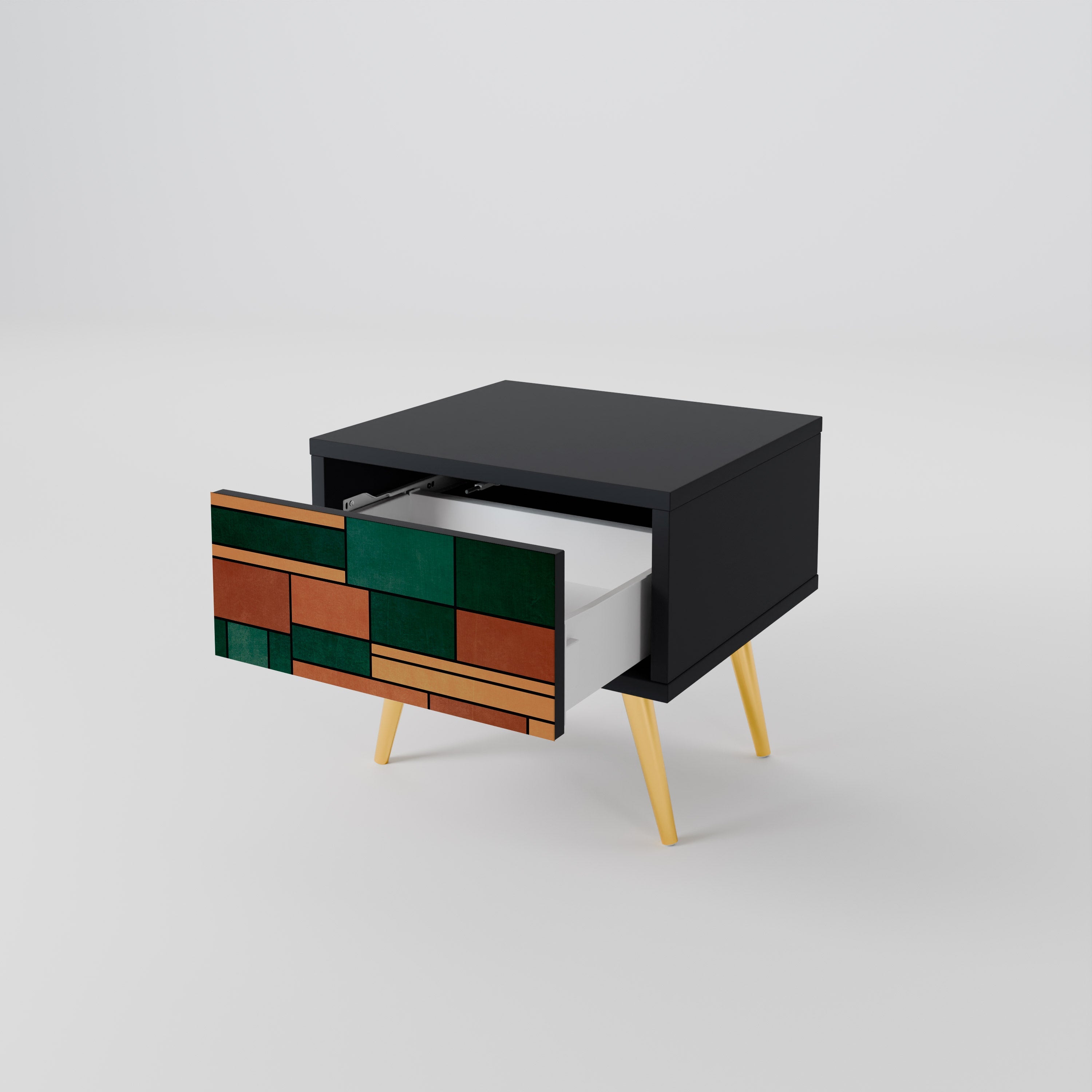 EARTHY FIGURES Nightstand in Black Finish