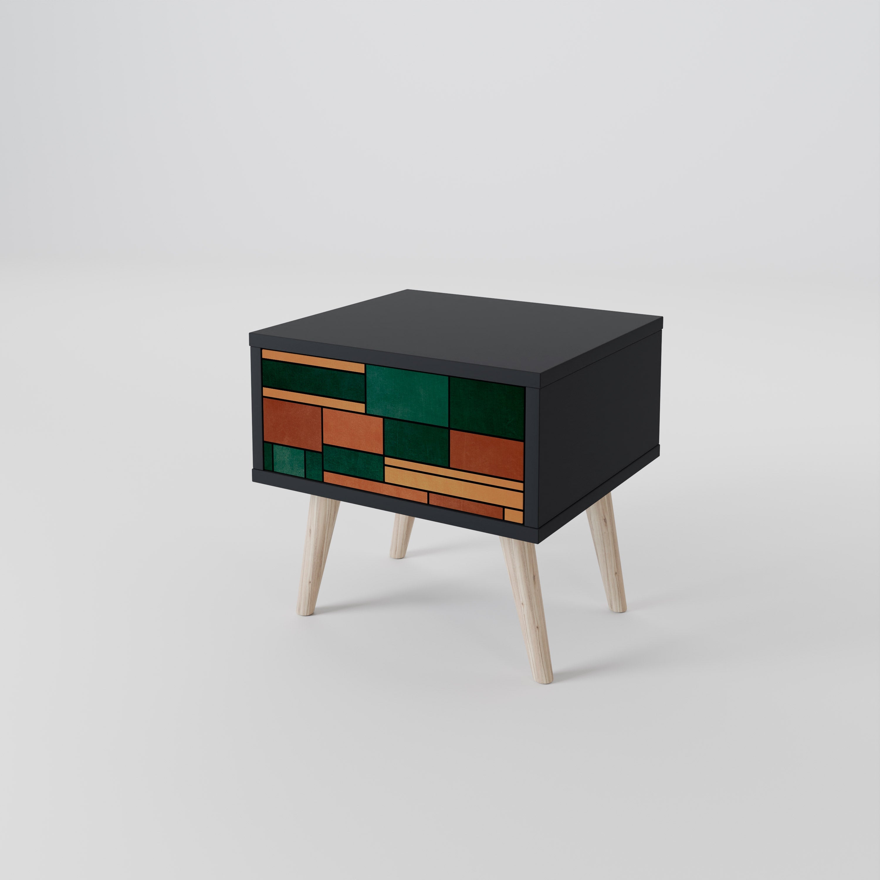 EARTHY FIGURES Nightstand in Black Finish
