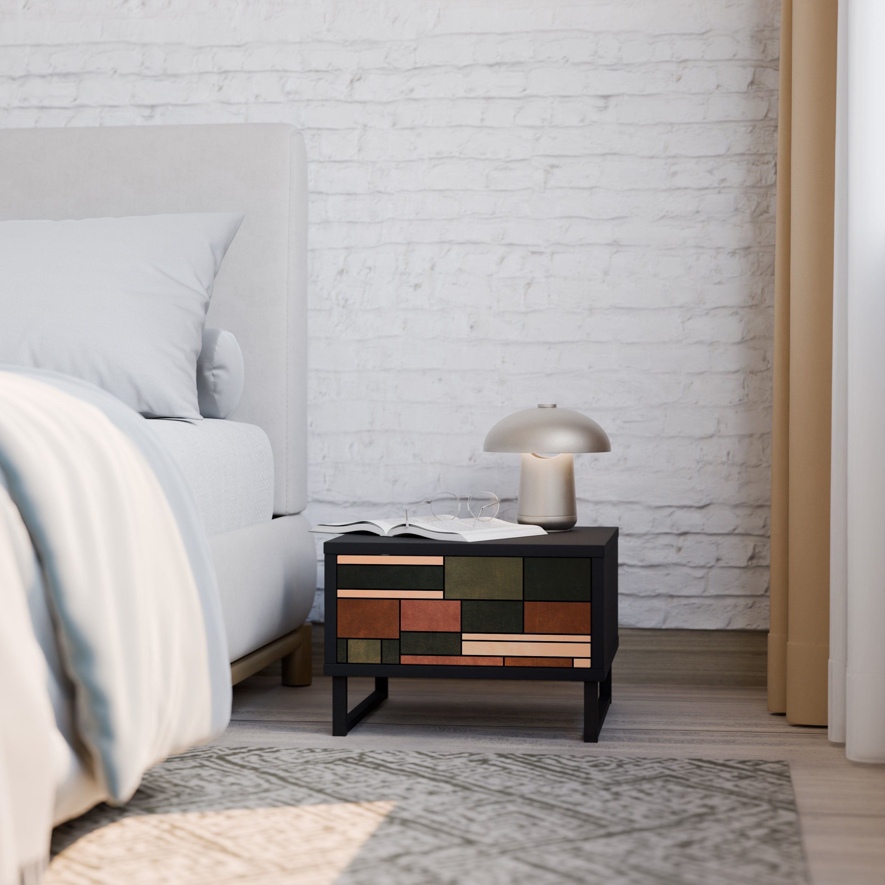 FIGURES OF NATURE Nightstand in Black Finish