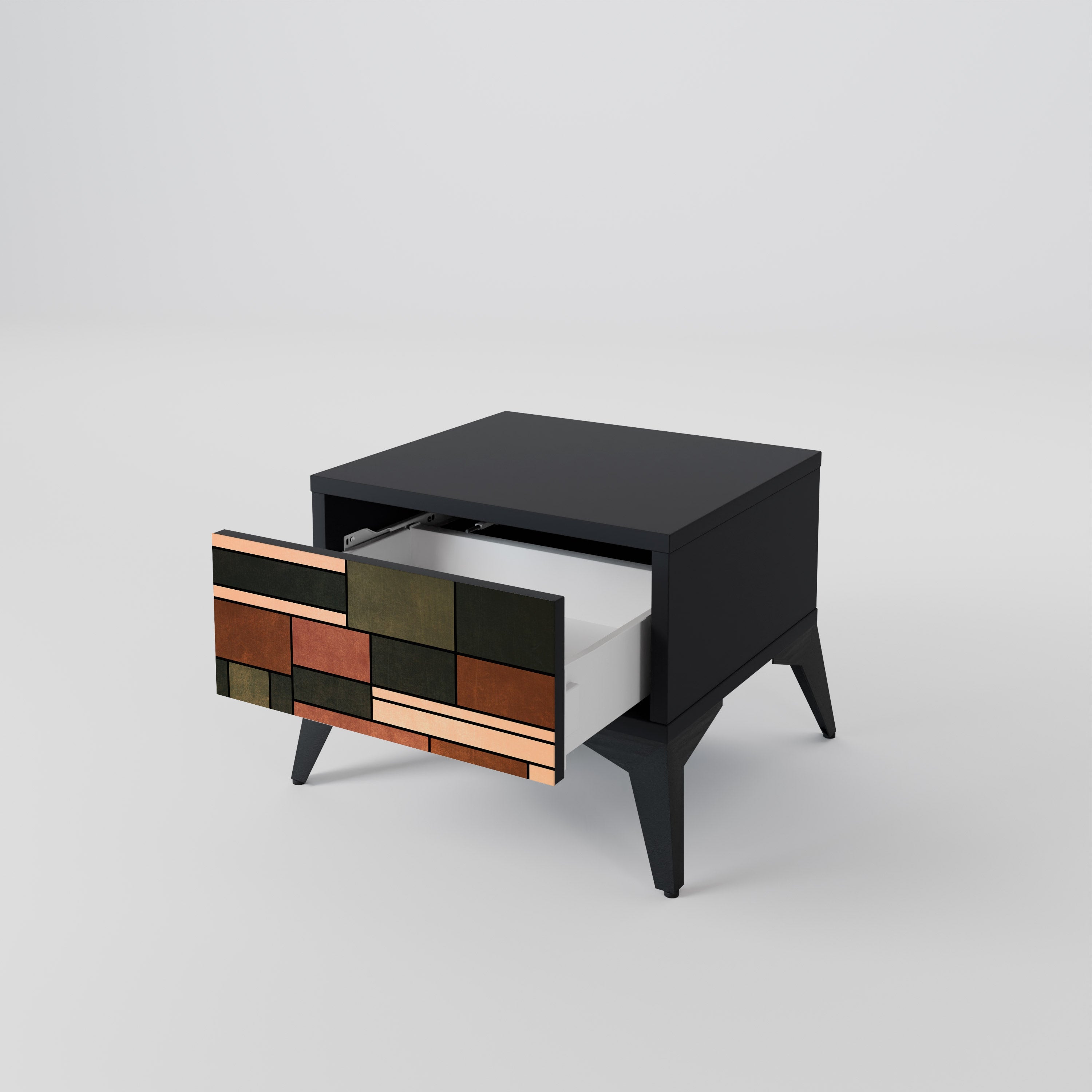 FIGURES OF NATURE Nightstand in Black Finish