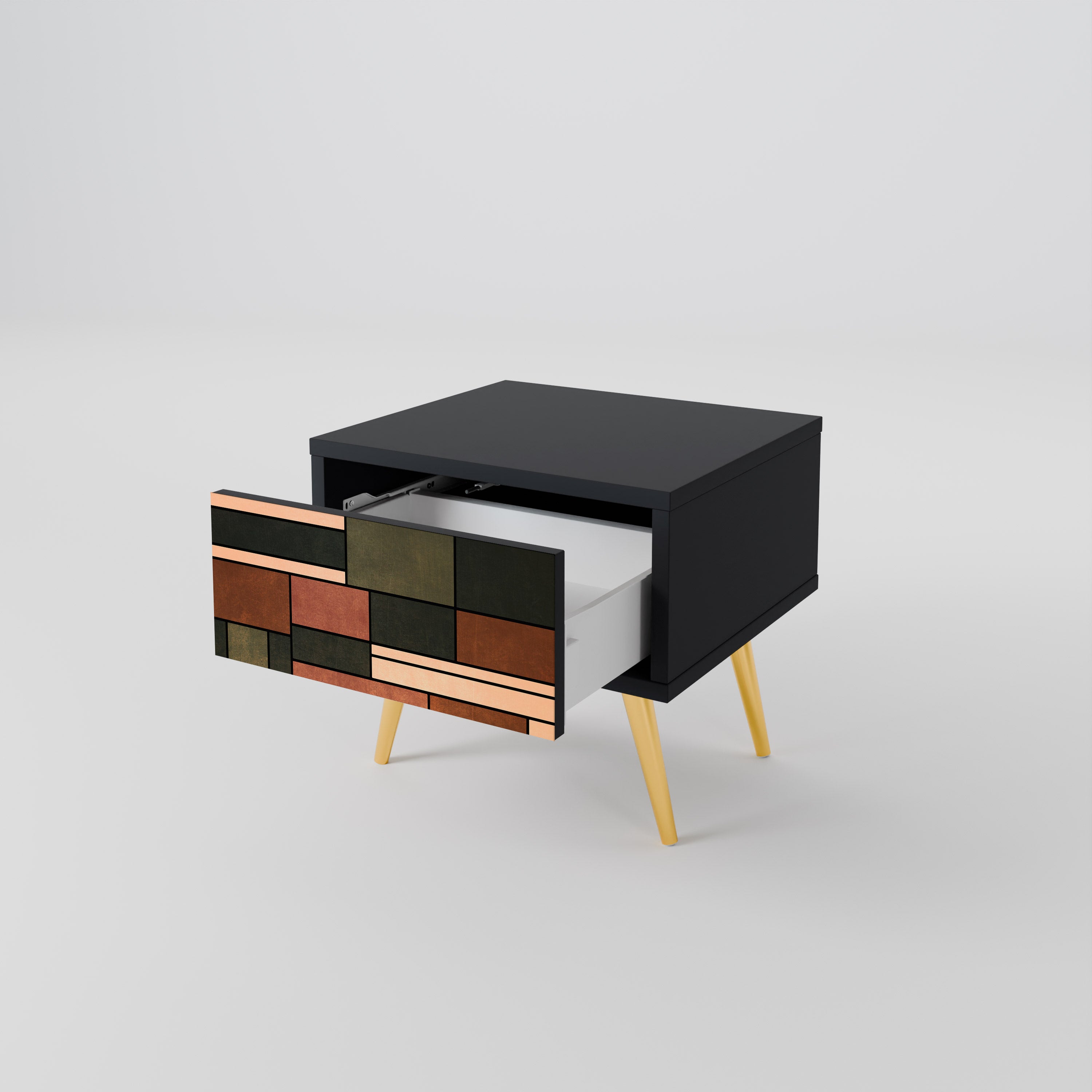 FIGURES OF NATURE Nightstand in Black Finish