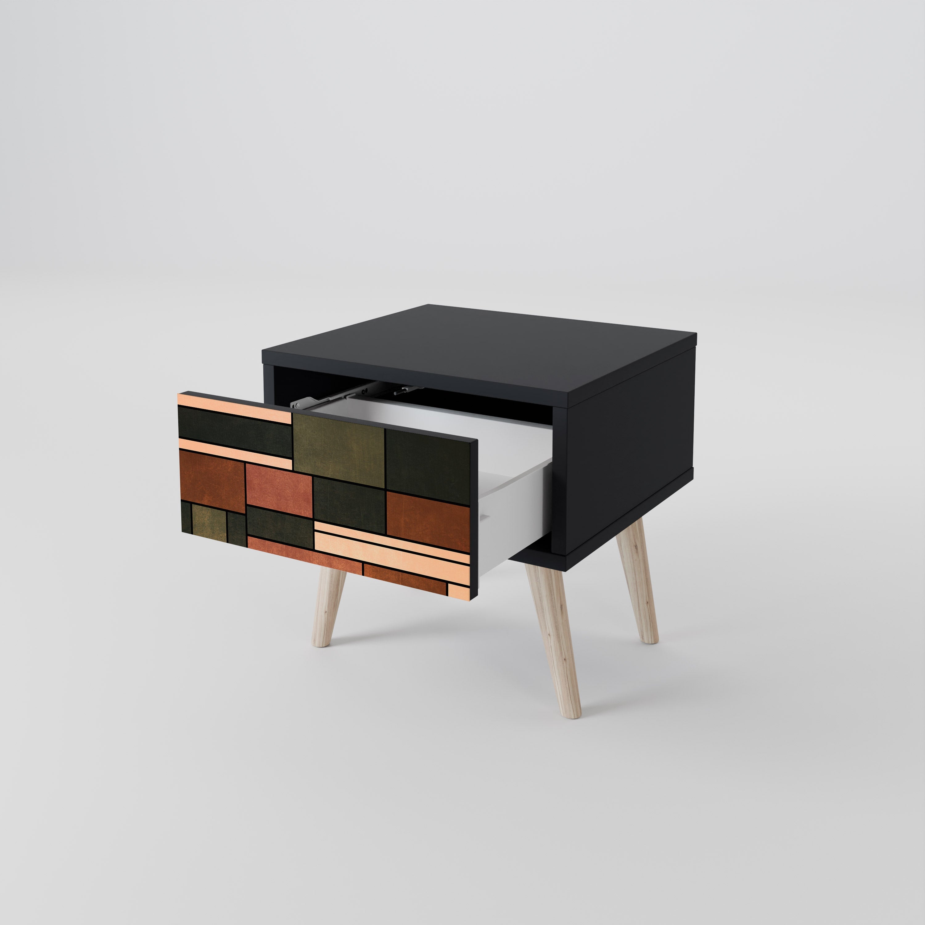 FIGURES OF NATURE Nightstand in Black Finish